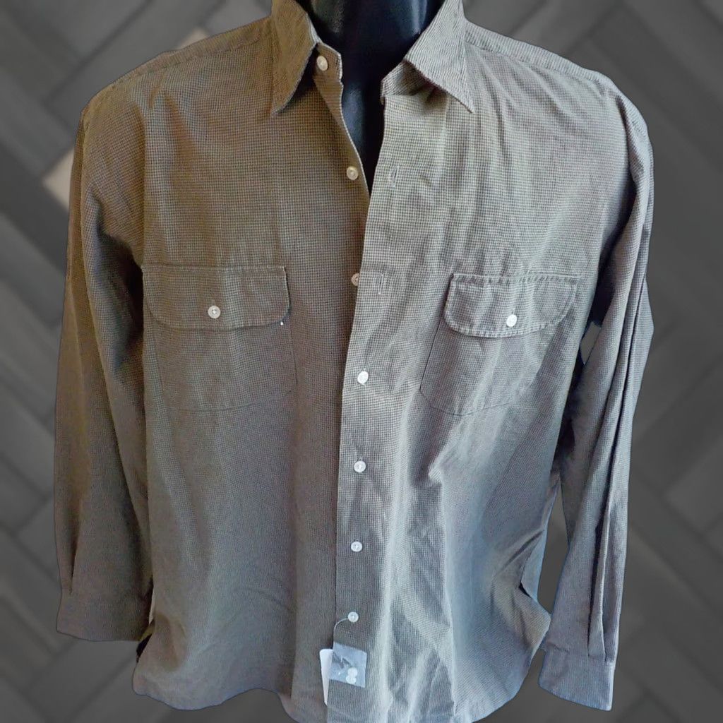 Polo Ralph Lauren VINTAGE Polo Ralph Lauren Hulton LS Shirt Men L Checkered 100% Cotton Beige/Black NWT Size US L / EU 52-54 / 3 - 1 Thumbnail