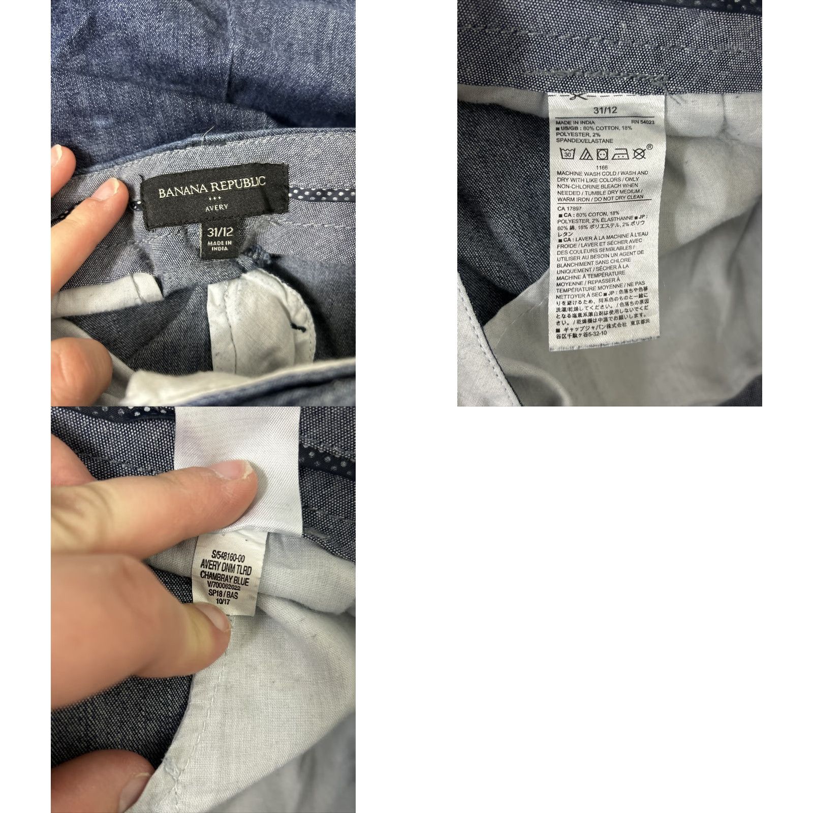 Banana Republic Banana Republic Avery Pants Denim Blue Chino 36 Regular 36x27 Womens Polyester Cotton Blend Jeans Denim N/A Size 25" / US 0 / IT 36 - 9 Thumbnail