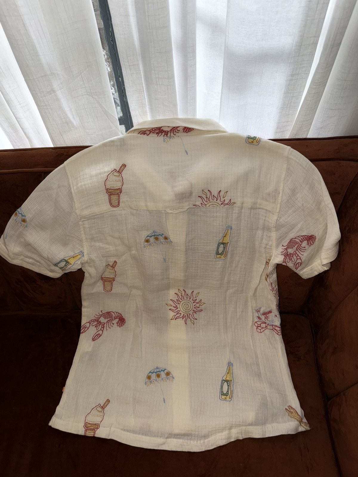 Far Afield Far Afield Embroidered Stachio Shirt - White Size US M / EU 48-50 / 2 - 2 Thumbnail
