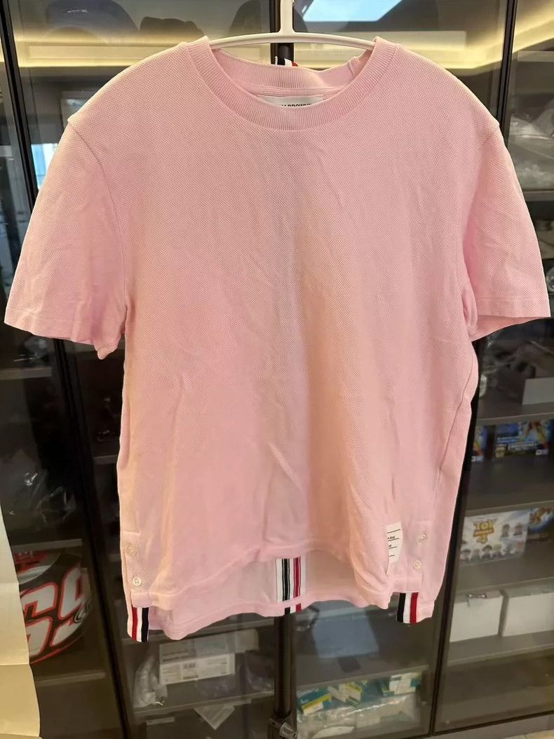 Thom Browne THOM BROWNE Pink Striped Short-Sleeve T-Shirt - dmc Size US M / EU 48-50 / 2 - 1 Thumbnail