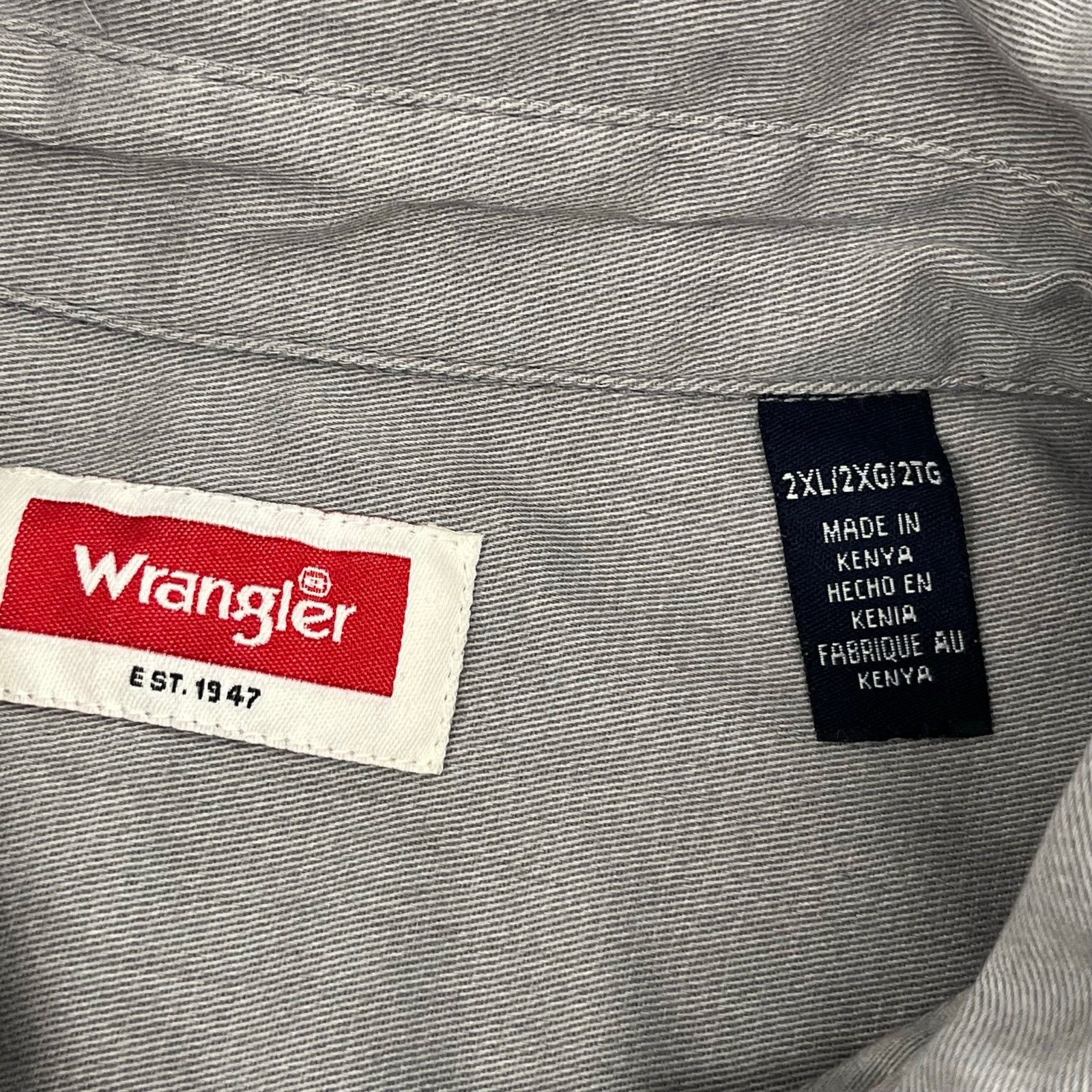 Wrangler Wrangler Men's 2XL Gray Short Sleeve Button Down Shirt Size US XXL / EU 58 / 5 - 4 Thumbnail