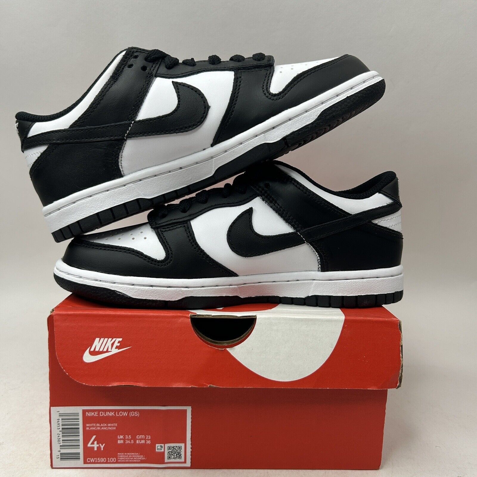 Nike Nike Dunk Low GS “Panda/Black White” 2024 Size US 5.5 / IT 35.5 - 3 Thumbnail