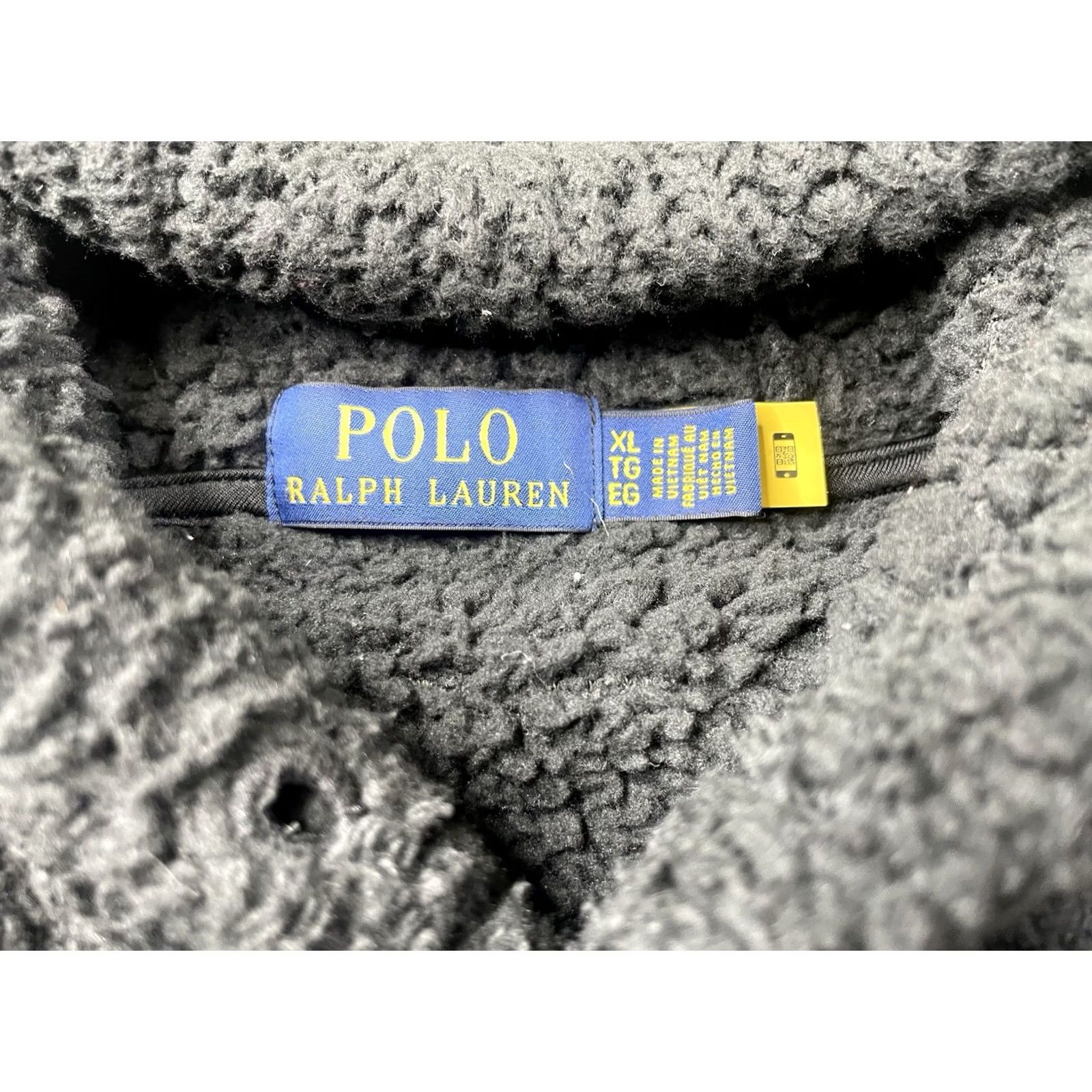 Polo Ralph Lauren Polo Ralph Lauren Hoodie Pullover XL Black Hi-Pile Sherpa Spellout Sweatshirt Size US XL / EU 56 / 4 - 3 Thumbnail