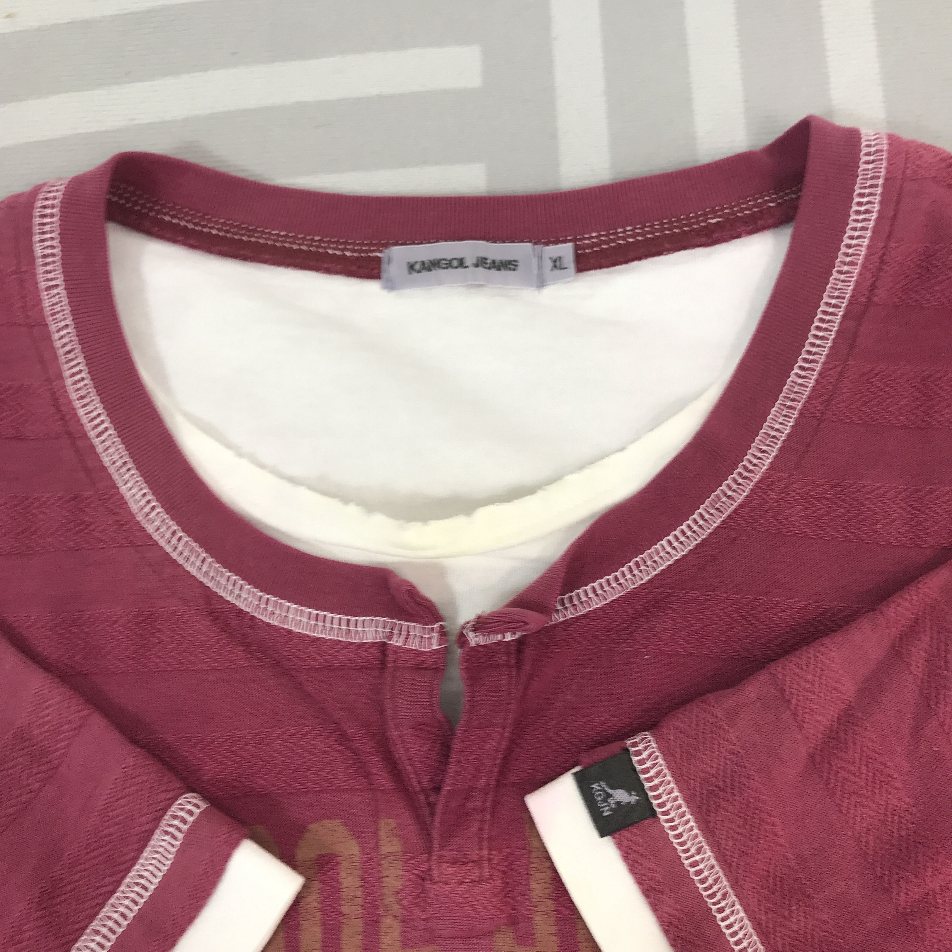 Kangol × Vintage Vintage Kangol Jeans Striped design Double layer T-Shirt Size US XL / EU 56 / 4 - 7 Thumbnail