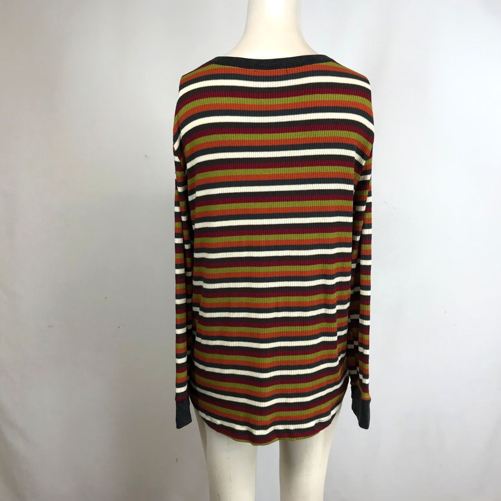 Vintage Staccato Striped Long Sleeve Crew Neck Shirt L Women's Orange Vintage? Size L / US 10 / IT 46 - 5 Thumbnail