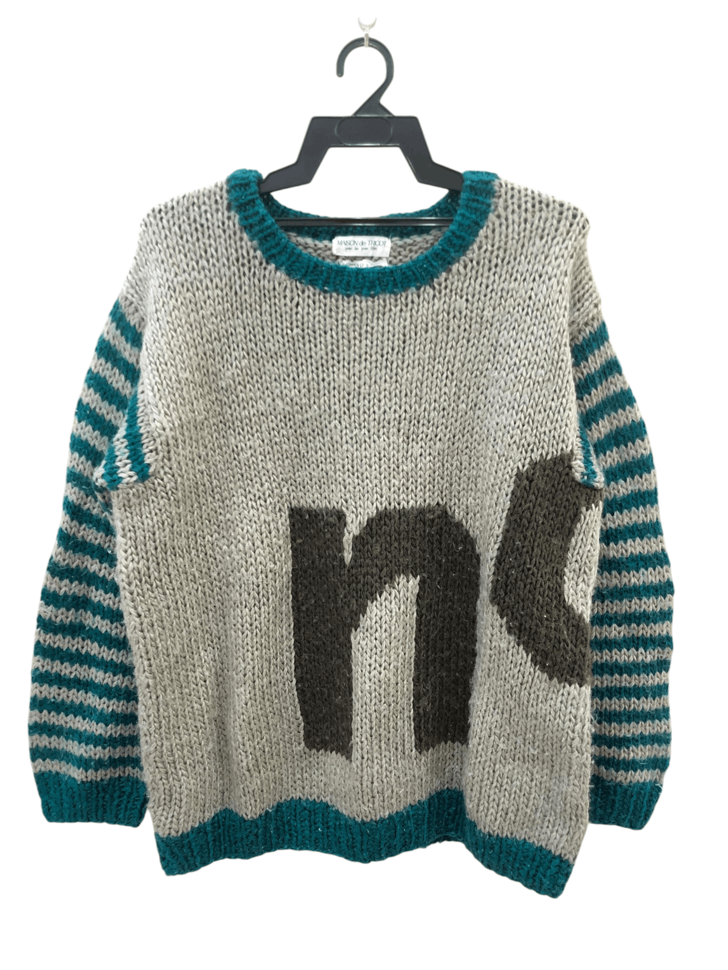 Handmade vintage 100 handknit MAISON de TRICOT 💯 acrylic material Size US L / EU 52-54 / 3 - 1 Thumbnail