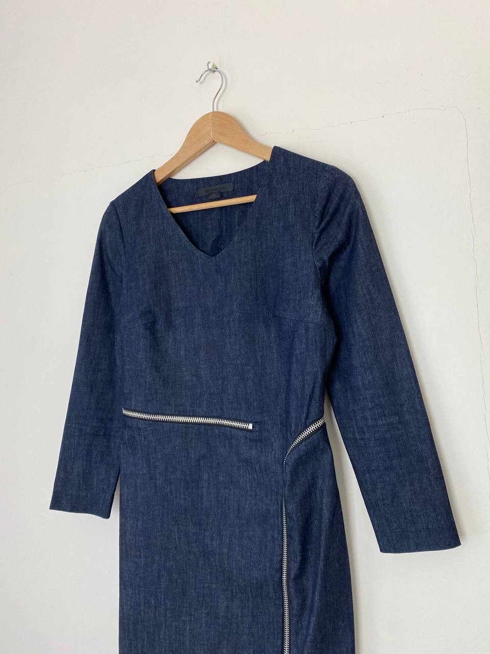 Alexander Wang Alexander Wang Denim Zipper V-Neck Midi Dress Size S / US 4 / IT 40 - 3 Thumbnail