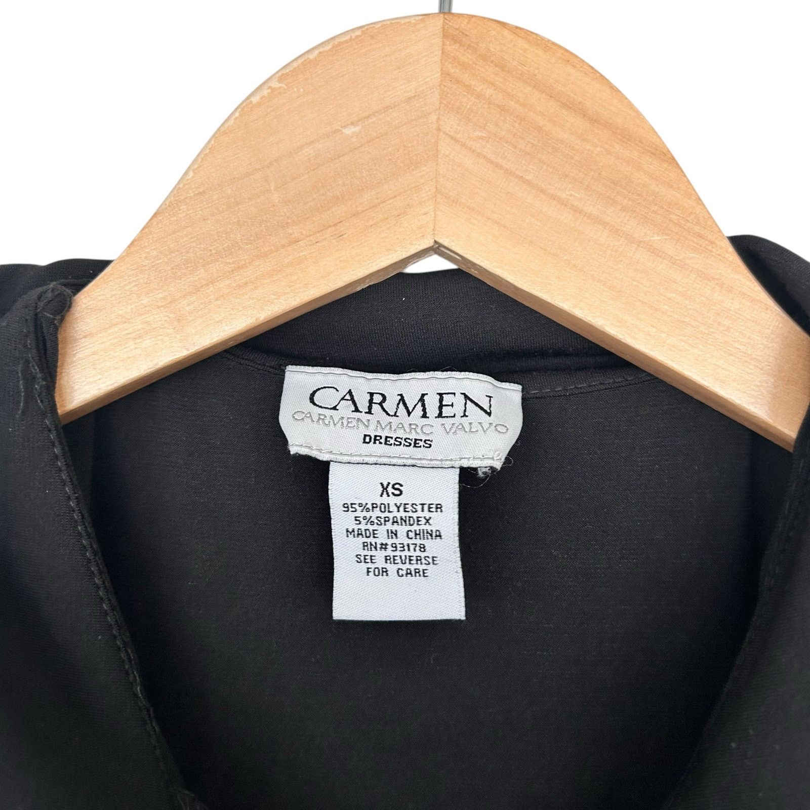 Other Carmen Marc Valvo Black Collared Sleeveless Dress Sz XS Size XS / US 0-2 / IT 36-38 - 3 Thumbnail