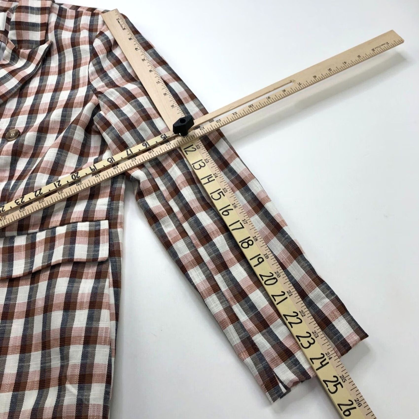 Joie Joie Blazer Shirt Womens Cotton Blend Plaid Button Lined Jacket Mint Large Mid-Length Blazer Womens Casual Formal Workwear Bob Size L / US 10 / IT 46 - 6 Thumbnail