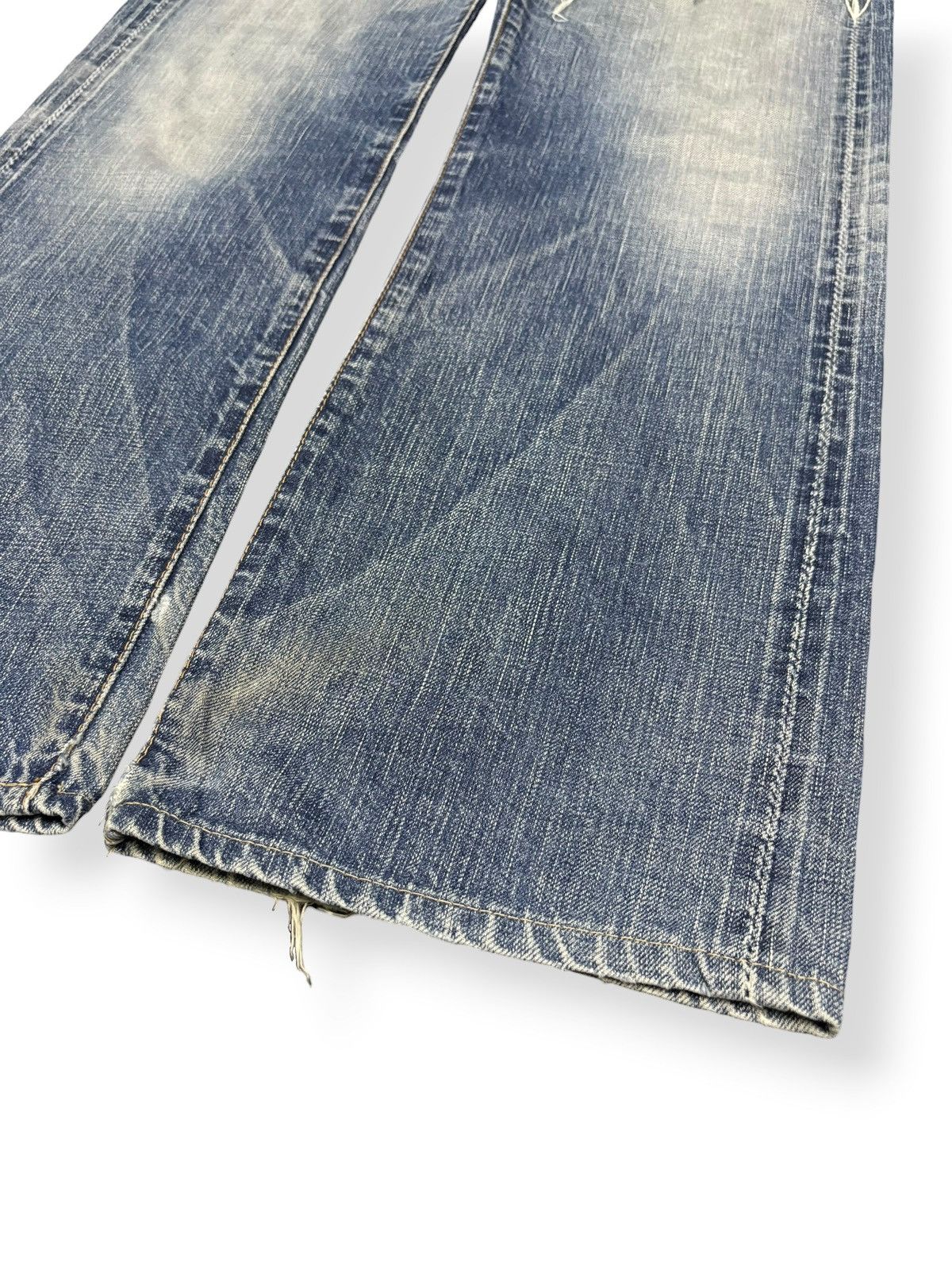 Junya Watanabe Vintage Johnbull Selvedge Whisker Loose Fit Distressed Jeans Size US 31 - 9 Thumbnail