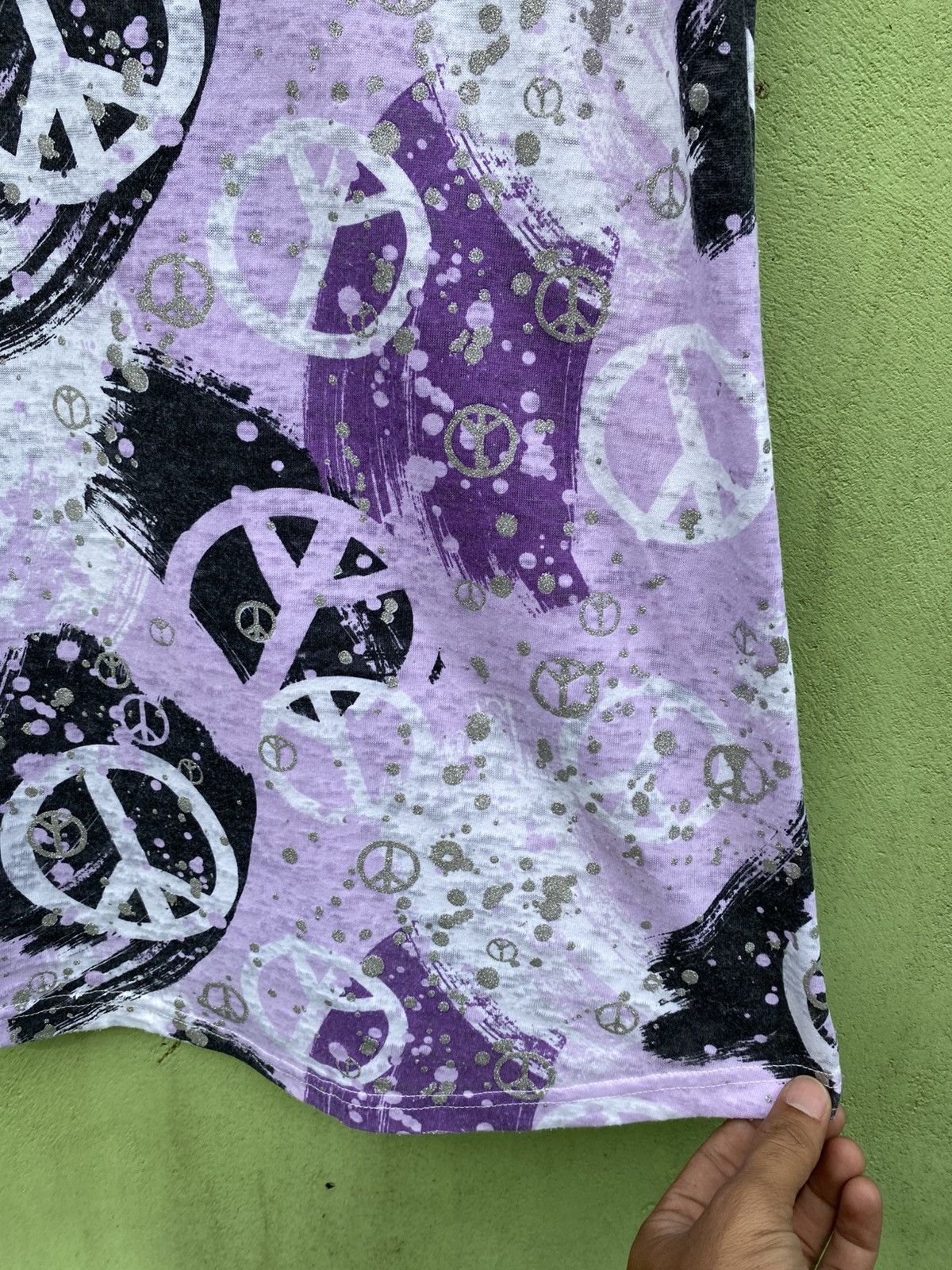Japanese Brand Selly’s Vintage Purple Peace Tee Dress Y2K Grunge Aesthetic Size M / US 6-8 / IT 42-44 - 13 Thumbnail