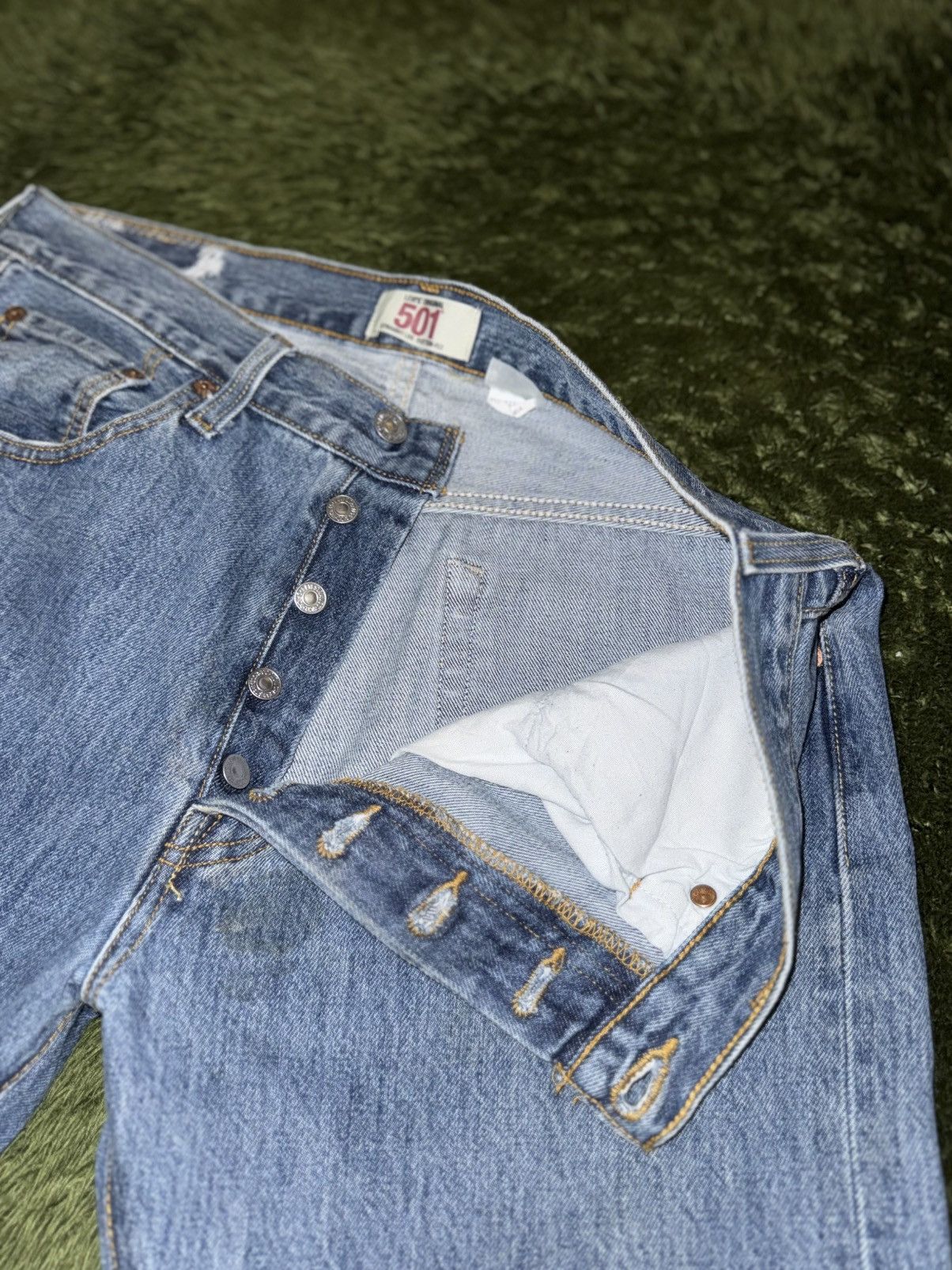 Levi's [W33/L34] Levi’s 501 USA Blank Tab Repair Denim Pants Size US 33 - 3 Thumbnail