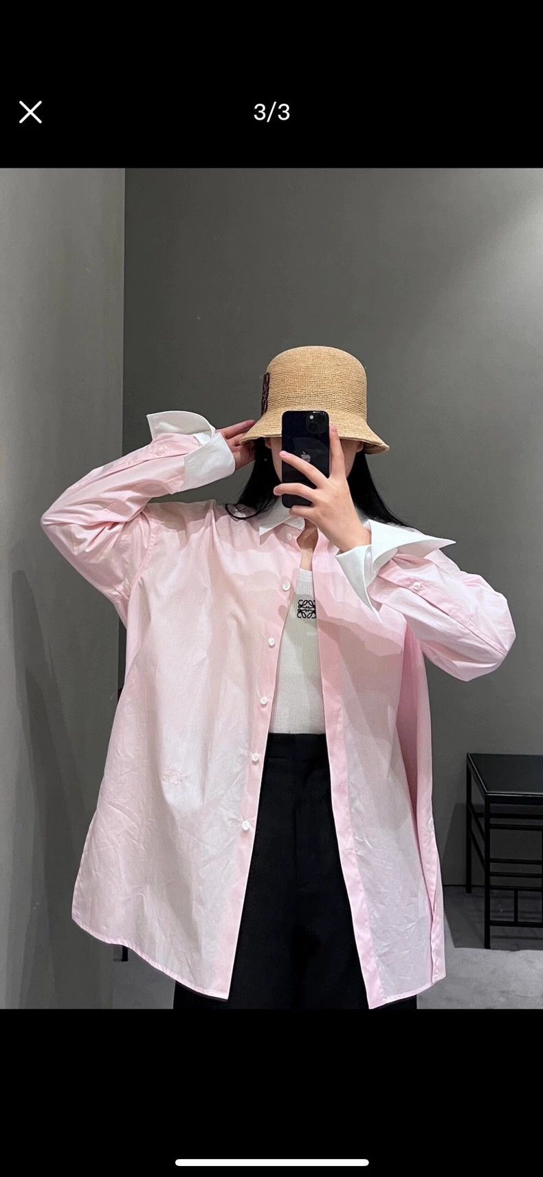 Loewe LOEWE The collar of the pure cotton pink shirt is detachab Size XS / US 0-2 / IT 36-38 - 1 Thumbnail