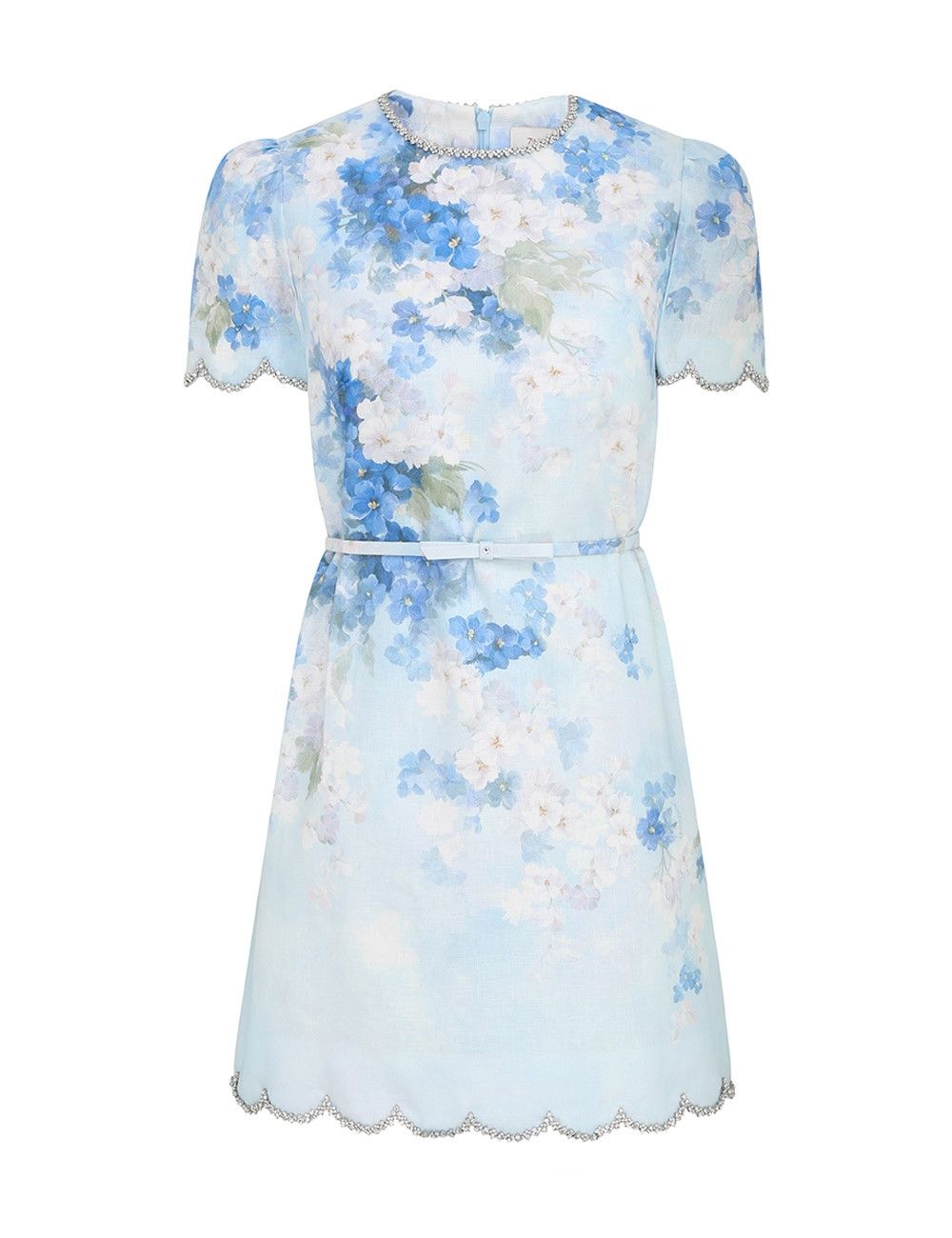 Zimmermann oc11z0925 Crush Scalloped Shift Dress in Blue Size XS / US 0-2 / IT 36-38 - 1 Thumbnail