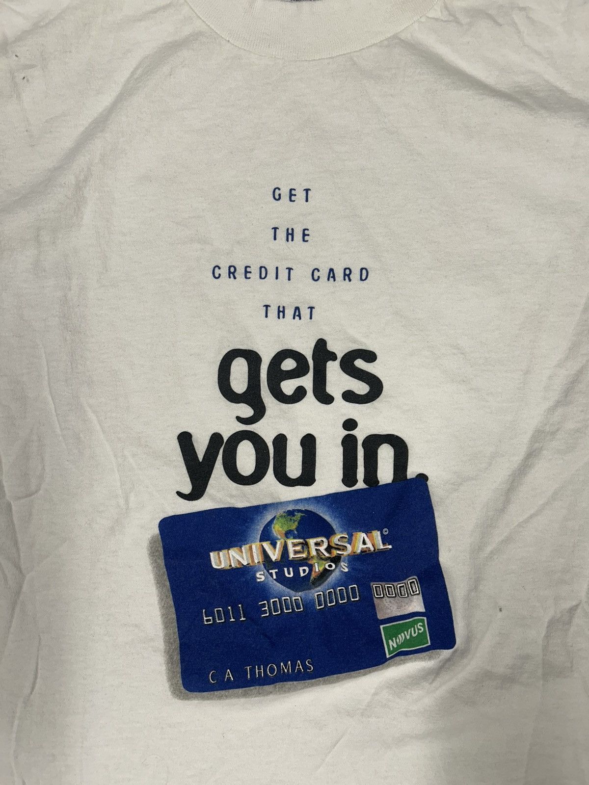 Universal Studios × Vintage Crazy Vintage Y2K Essential White Universal Credit Card Tee Size US L / EU 52-54 / 3 - 2 Thumbnail