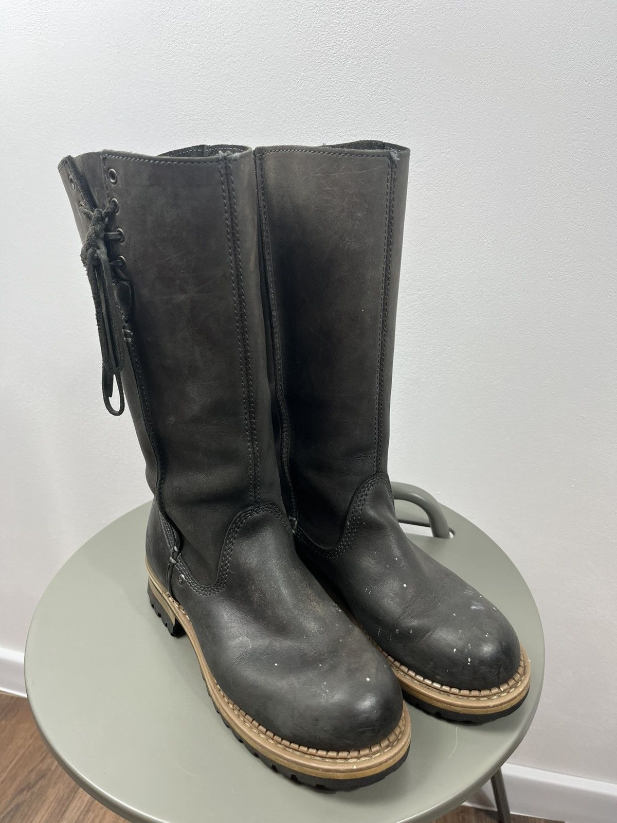 Caterpillar CAT black leather engineer boots rugged work style size 37 Size US 6 / IT 36 - 3 Thumbnail