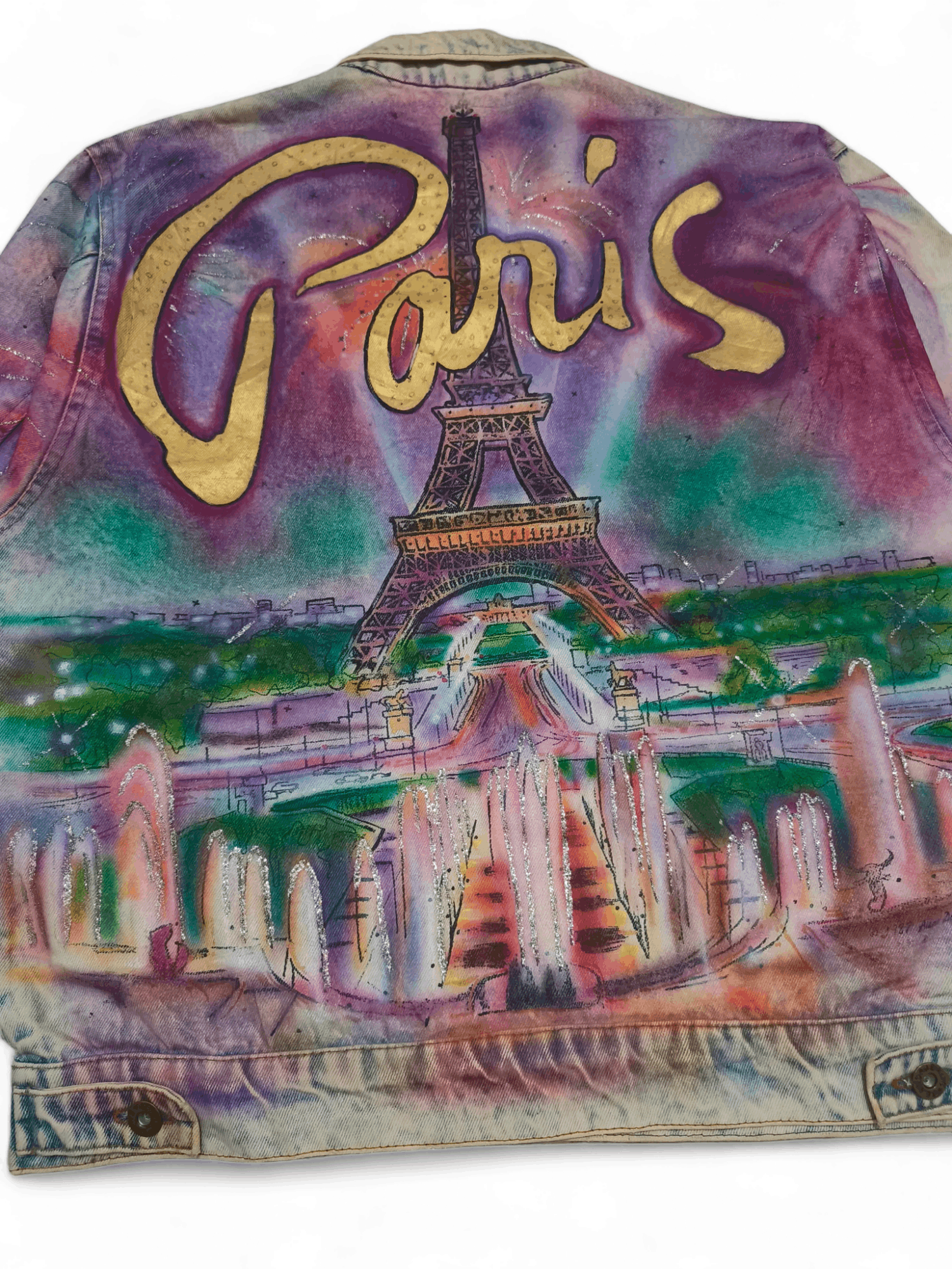 Designer Vintage 80s "T. Alamo" Style Inspired PARIS Denim Jacket Size US L / EU 52-54 / 3 - 3 Thumbnail