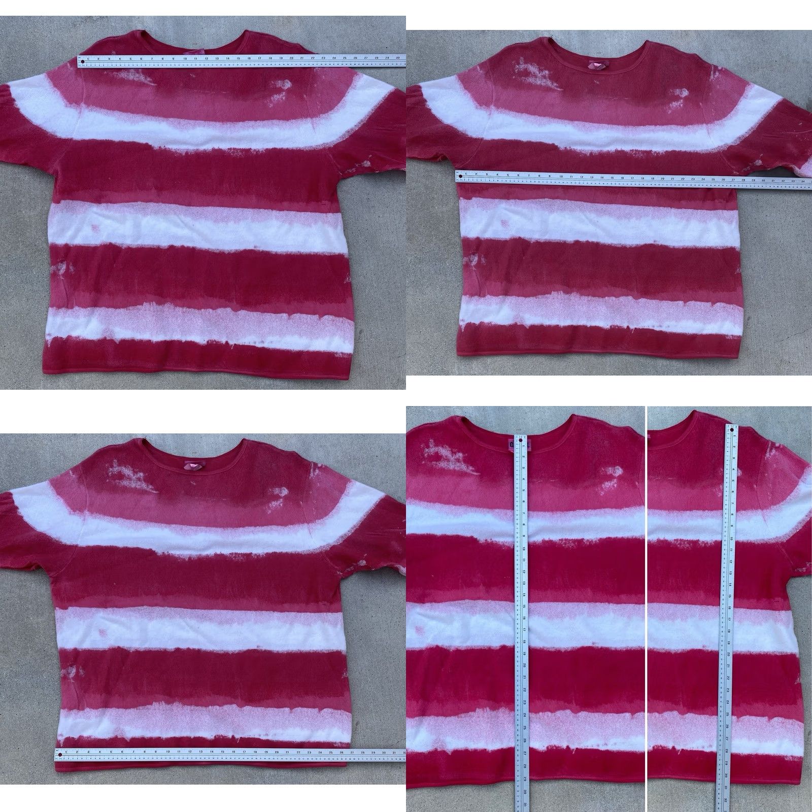 Pinko VINTAGE Casual Knitwear By Dobie Pink Striped Boxy 1X T-Shirt Women Size XL / US 12-14 / IT 48-50 - 11 Thumbnail