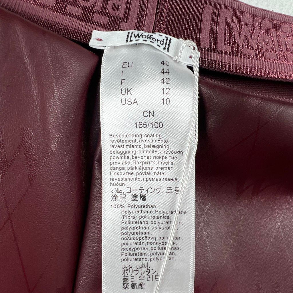 Wolford NWT Wolford Net Vegan Leather Leggings Port Royale Burgundy Size 32" / US 10 / IT 46 - 6 Thumbnail