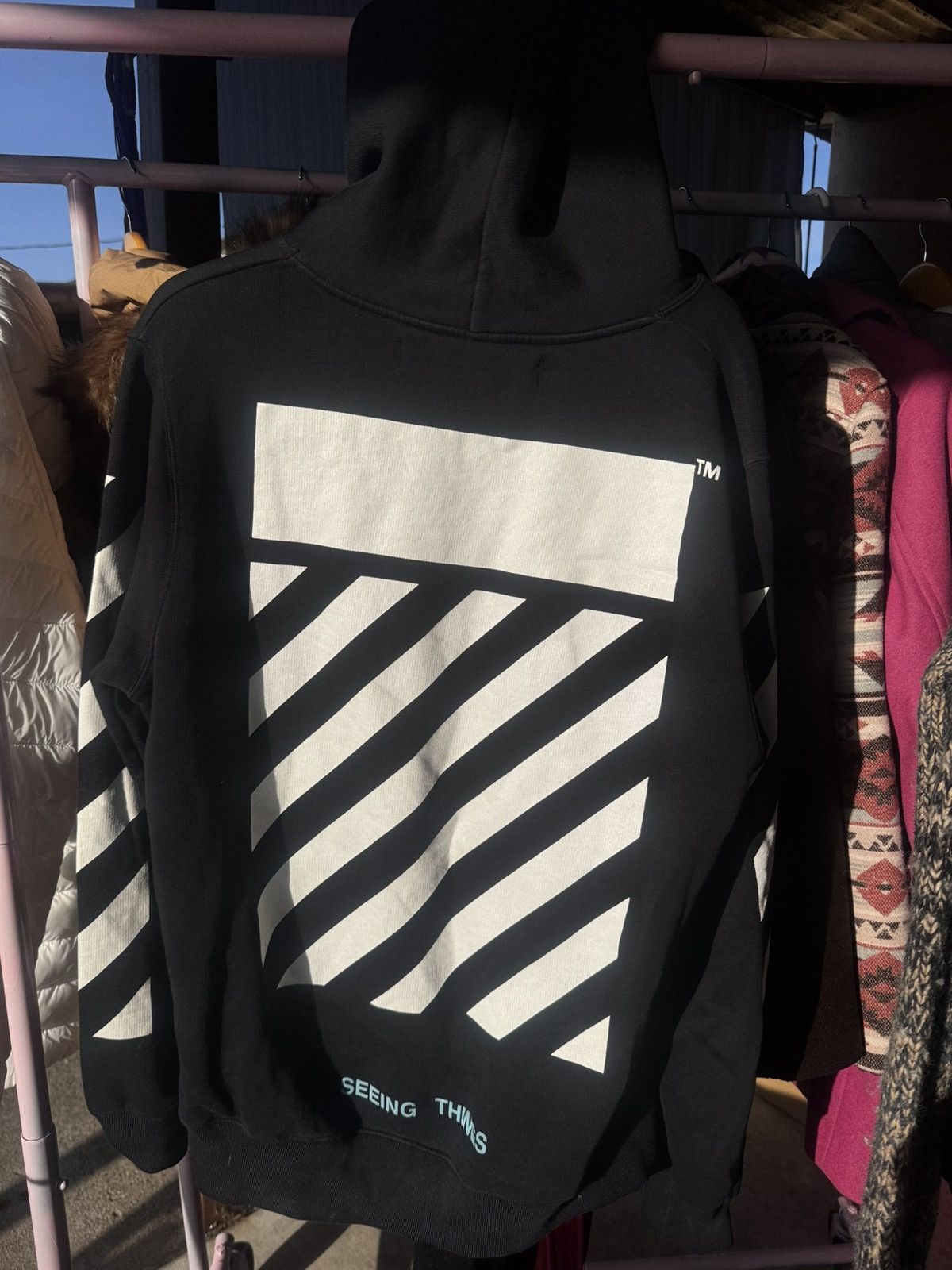 Off-White OFF WHITE DIAGONAL HOODIE “SEEING THINGS” Size US XS / EU 42 / 0 - 4 Thumbnail