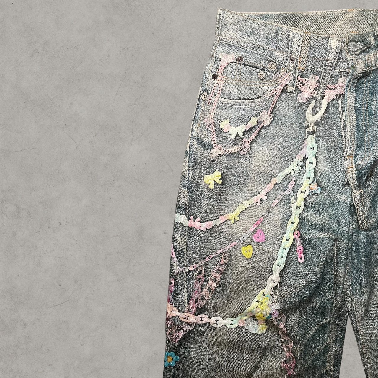 Acne Studios Acne Studios Trompe Loeil Candy Chain 1981M Gray Jeans Sz 48 Size US 32 / EU 48 - 3 Thumbnail