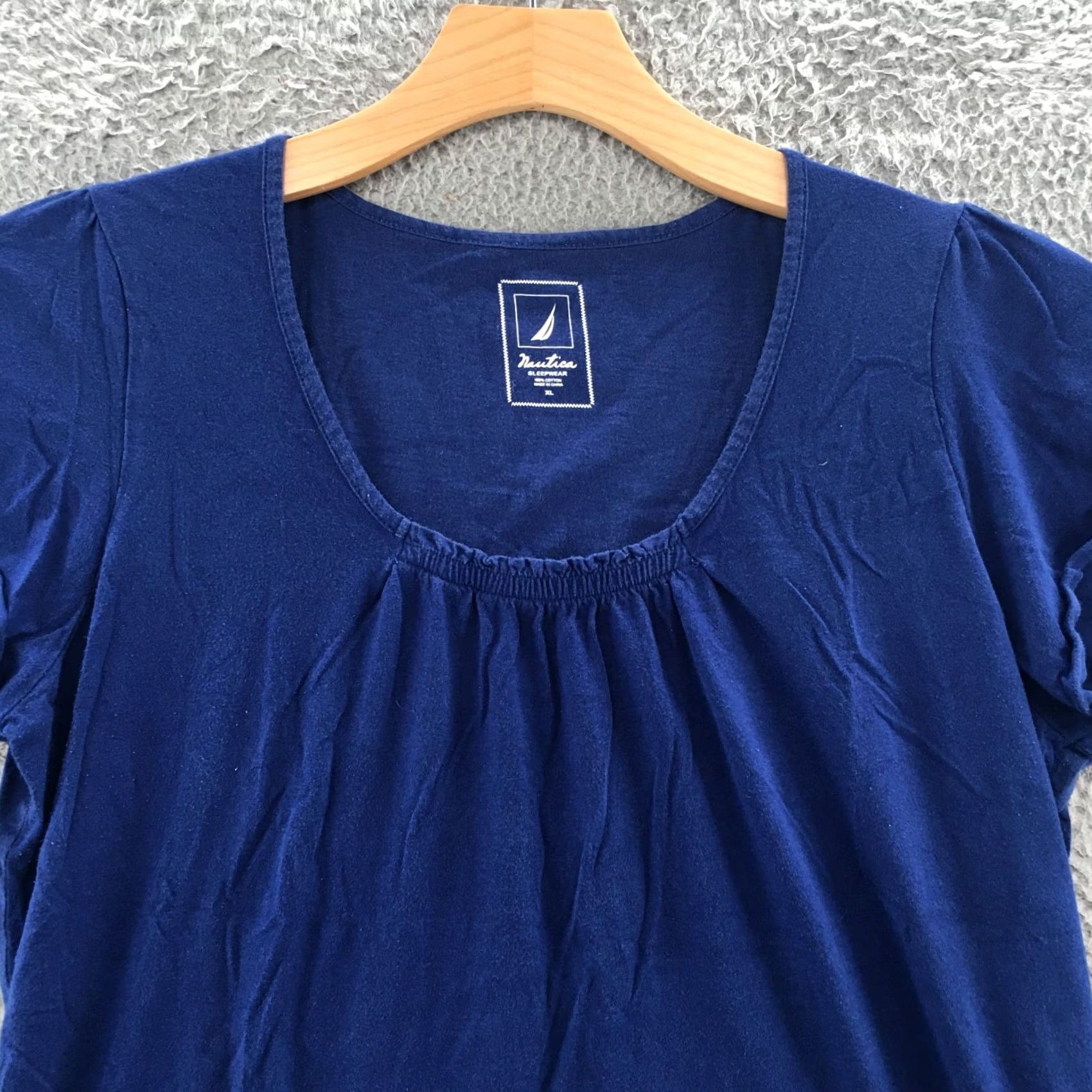 Nautica Nautica Cap Sleeve Blouse Top Womens XL Blue Cotton Pullover Casual Shirt/Blouse Womens XL Blue Cotton Navy? Size XL / US 12-14 / IT 48-50 - 2 Thumbnail