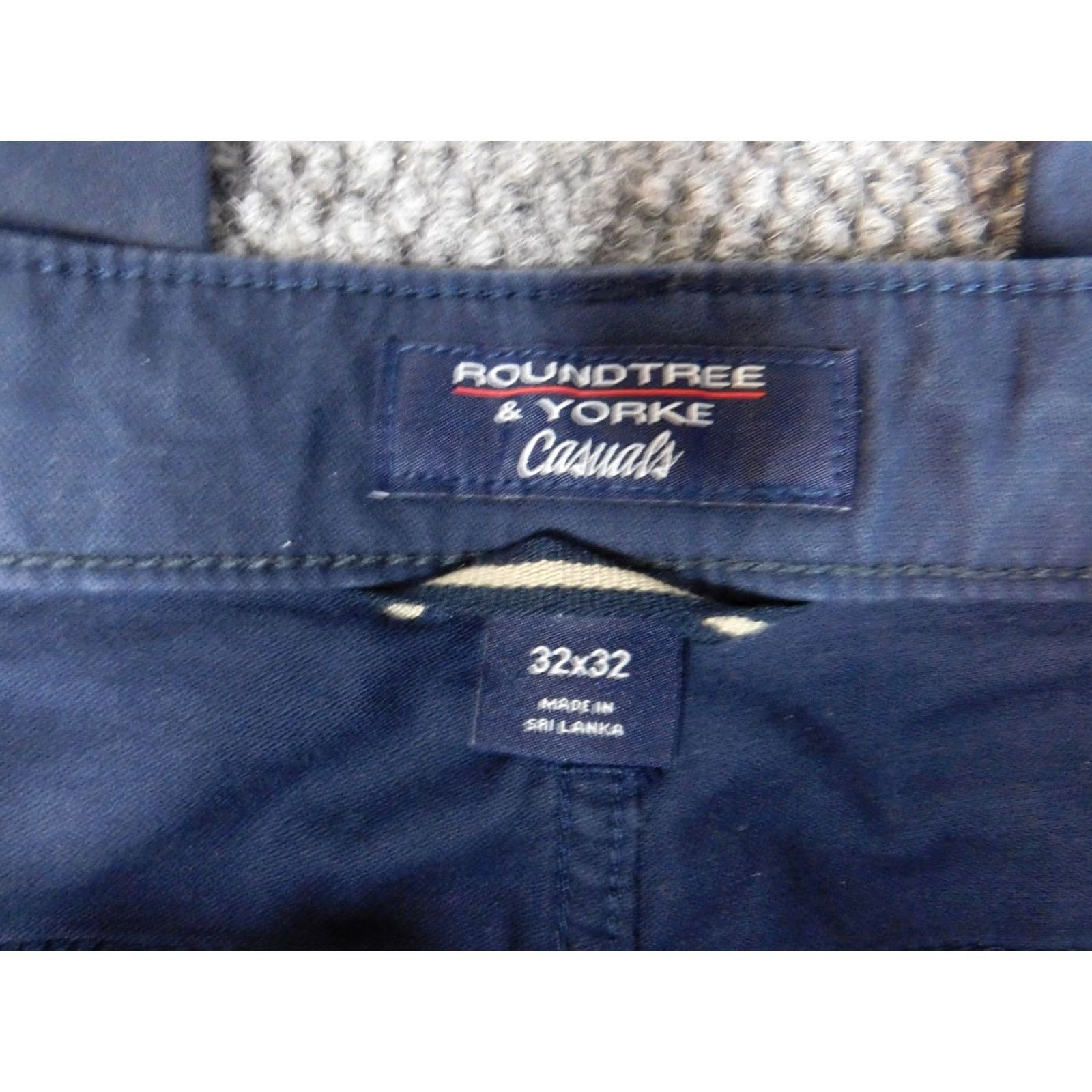 Roundtree & Yorke Roundtree & Yorke Mens Pants 32x30 Beige Straight Chino Flat Front Knit Casual Regular Men Pants Size US 32 / EU 48 - 2 Thumbnail