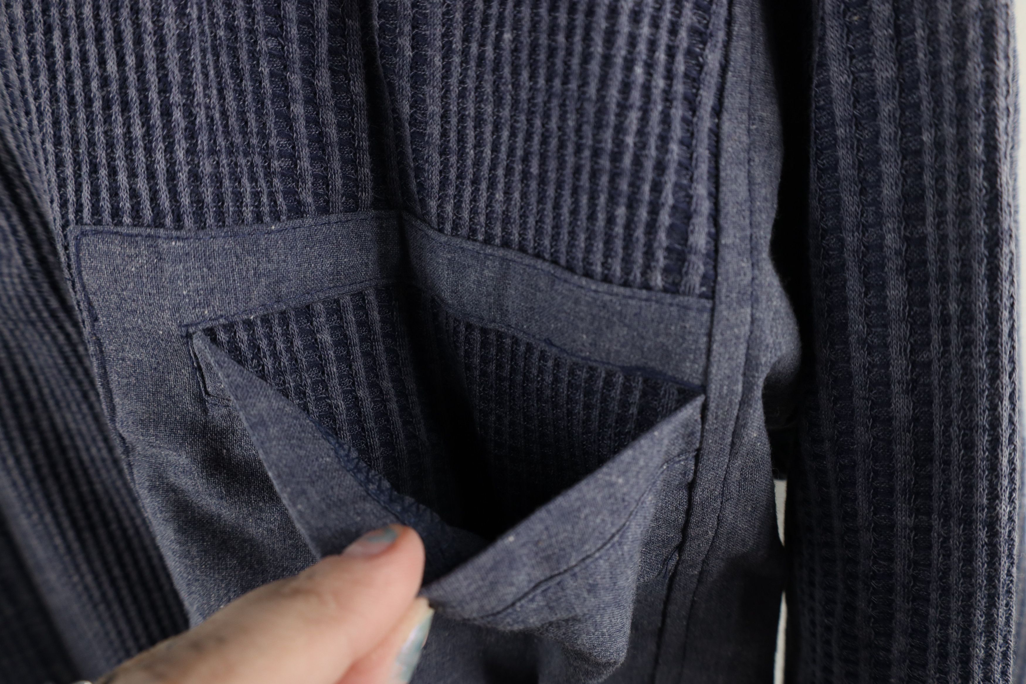 Vintage Vintage 90s Streetwear Chambray Ribbed Knit Pullover Shirt Size US L / EU 52-54 / 3 - 4 Thumbnail