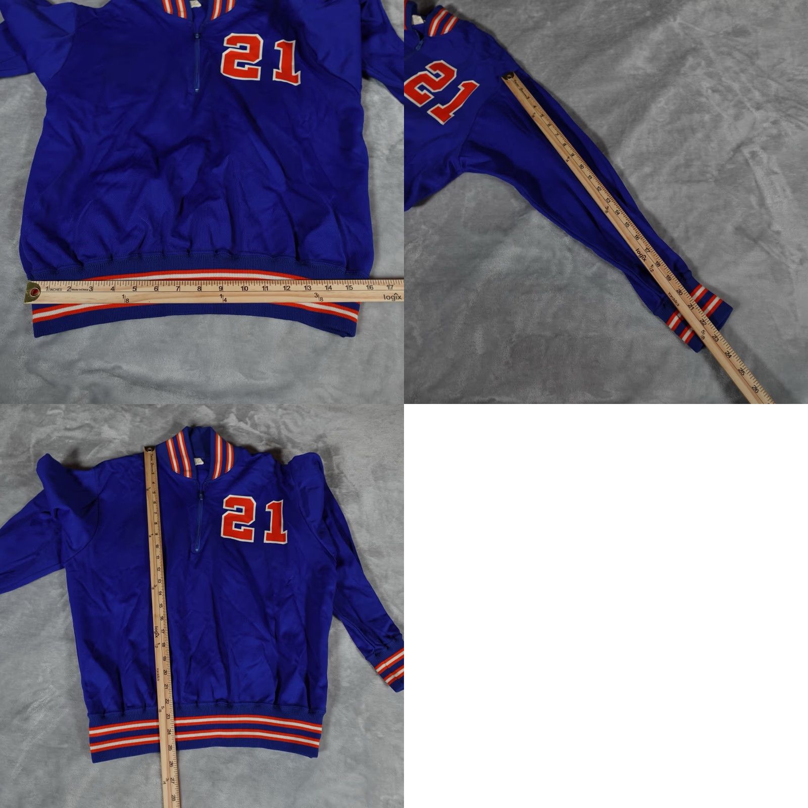 Vintage VINTAGE Bair Varsity 1/4 Zip Sweatshirt Mens XL (Fits M) Union Made 70s Blue Graphic Print Varsity Logo 1/4 Zip Mens XL Blue 70s Vintage Sportswear Size US M / EU 48-50 / 2 - 8 Thumbnail