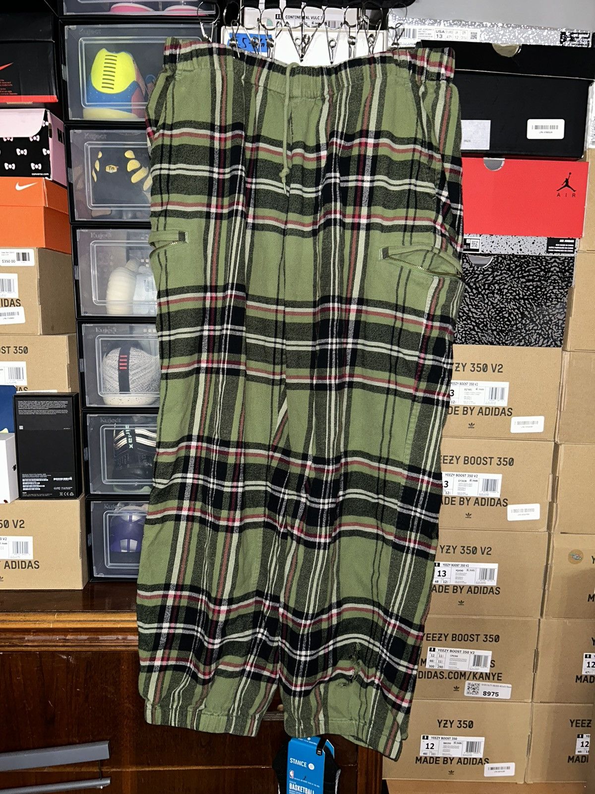 Supreme Tartan Flannel Skate Pant FW20 Plaid Green Large