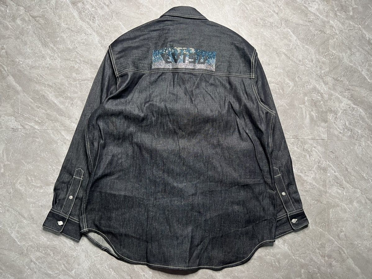 Evisu Evisu Raw Denim Indigo Swarovski Logo & Seagull Overshirt Size US L / EU 52-54 / 3 - 1 Thumbnail