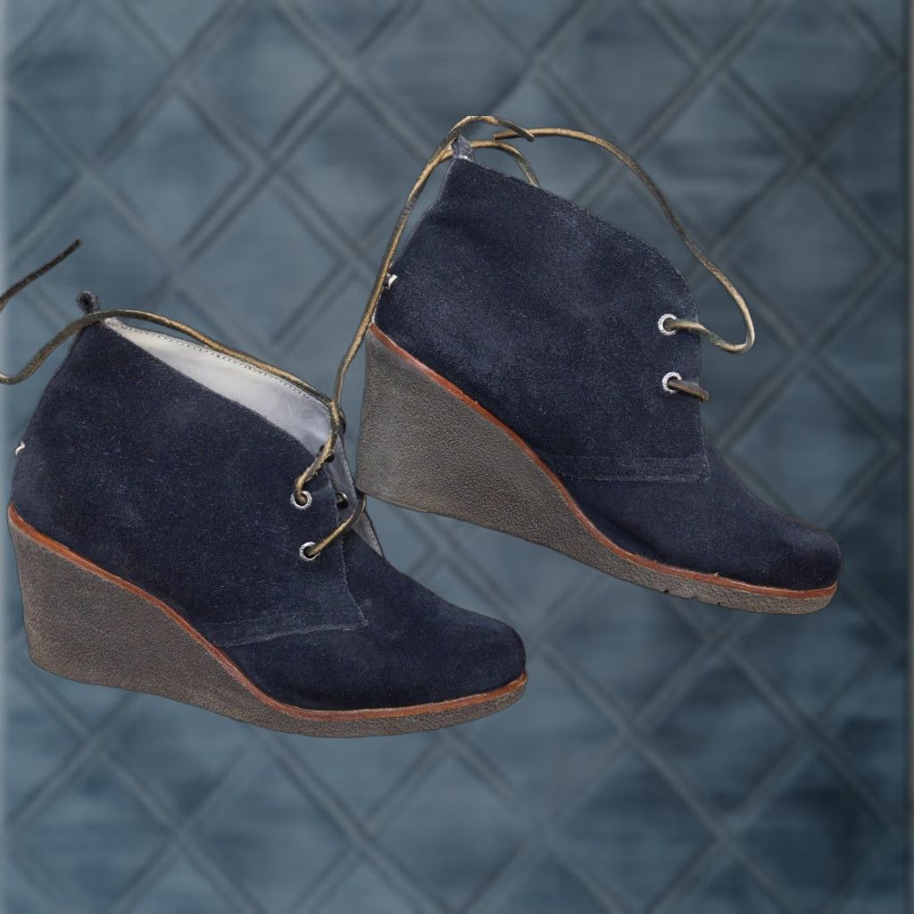 Sperry Sperry Top-Sider Boots Womens Size 9 Blue Suede Ankle Wedge Lace Up Booties Size US 9 / IT 39 - 1 Thumbnail