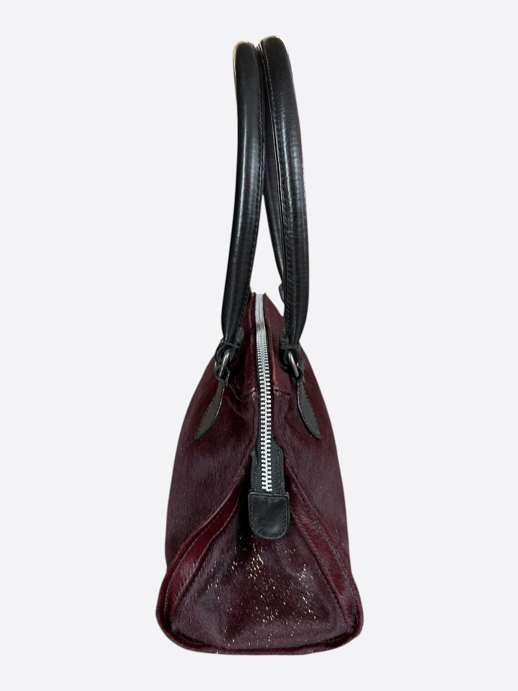 Chrome Hearts Chrome Hearts Burgundy & Black Ponyhair Hand Bag Size ONE SIZE - 2 Thumbnail