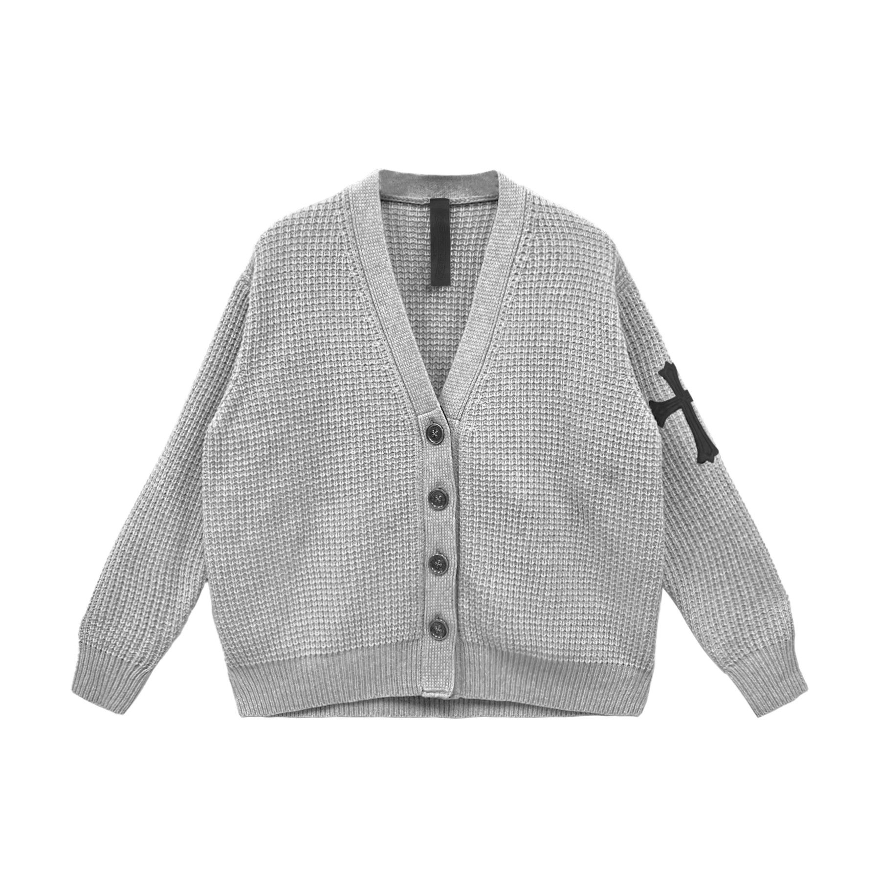 Chrome Hearts Chrome Hearts Cashmere Waffle Cross Patch Cardigan Sweater Size S / US 4 / IT 40 - 1 Thumbnail