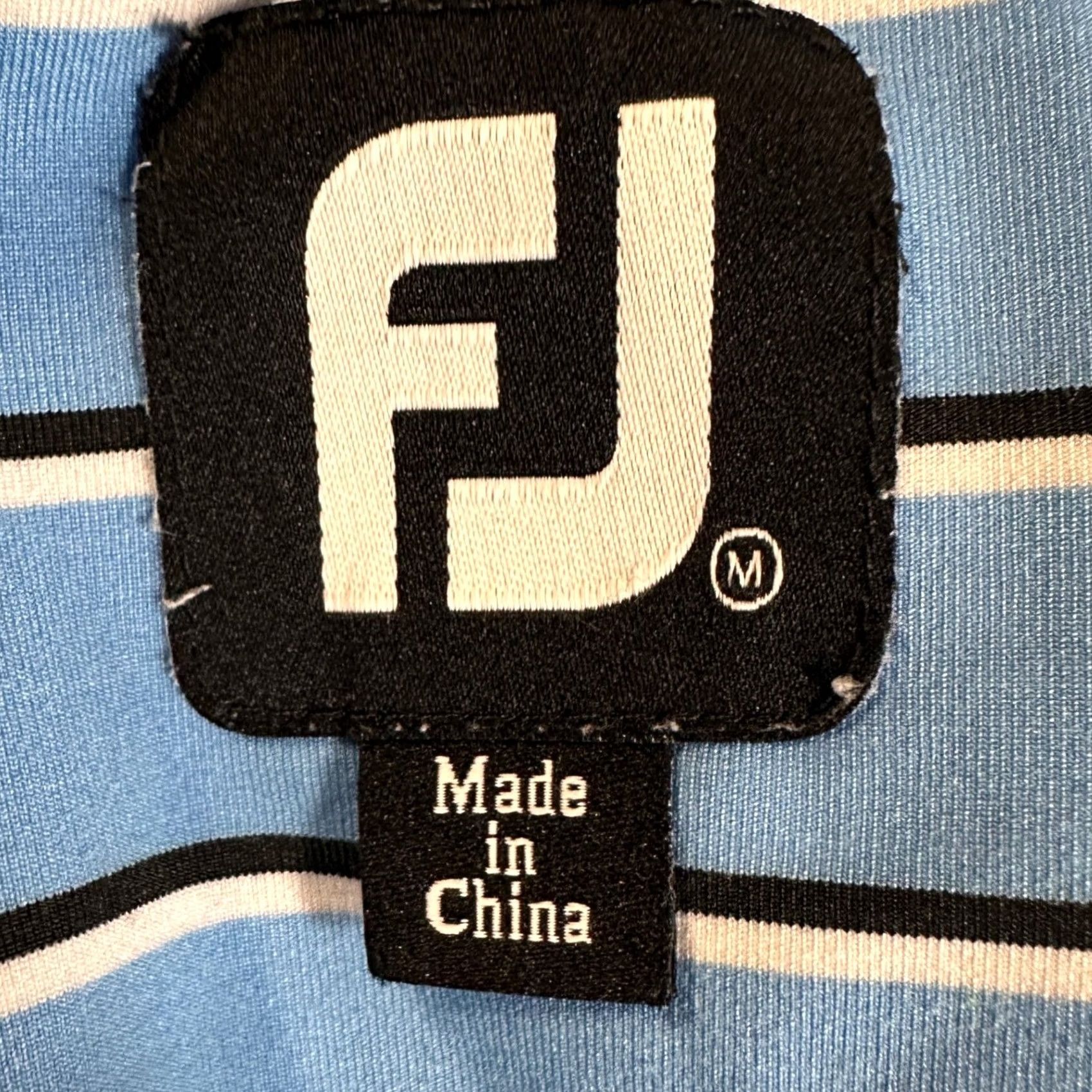 Footjoy FootJoy Mens Polo Shirt Golf Short Sleeve Blue Striped Stretch Rugby Double Striped FJ M Size US M / EU 48-50 / 2 - 4 Thumbnail