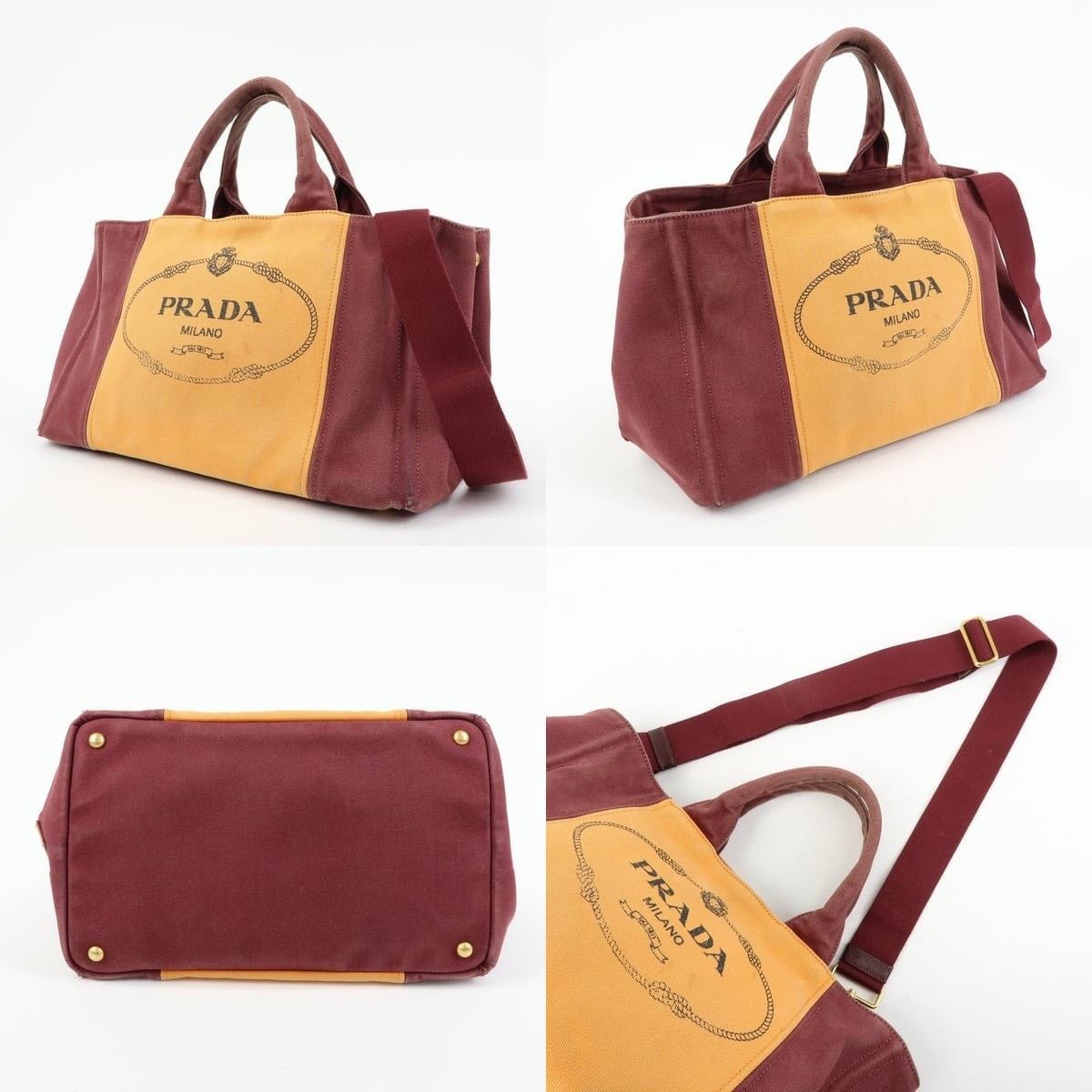 Prada Prada Canapa Logo Canvas Tote Multicolor Size ONE SIZE - 3 Thumbnail