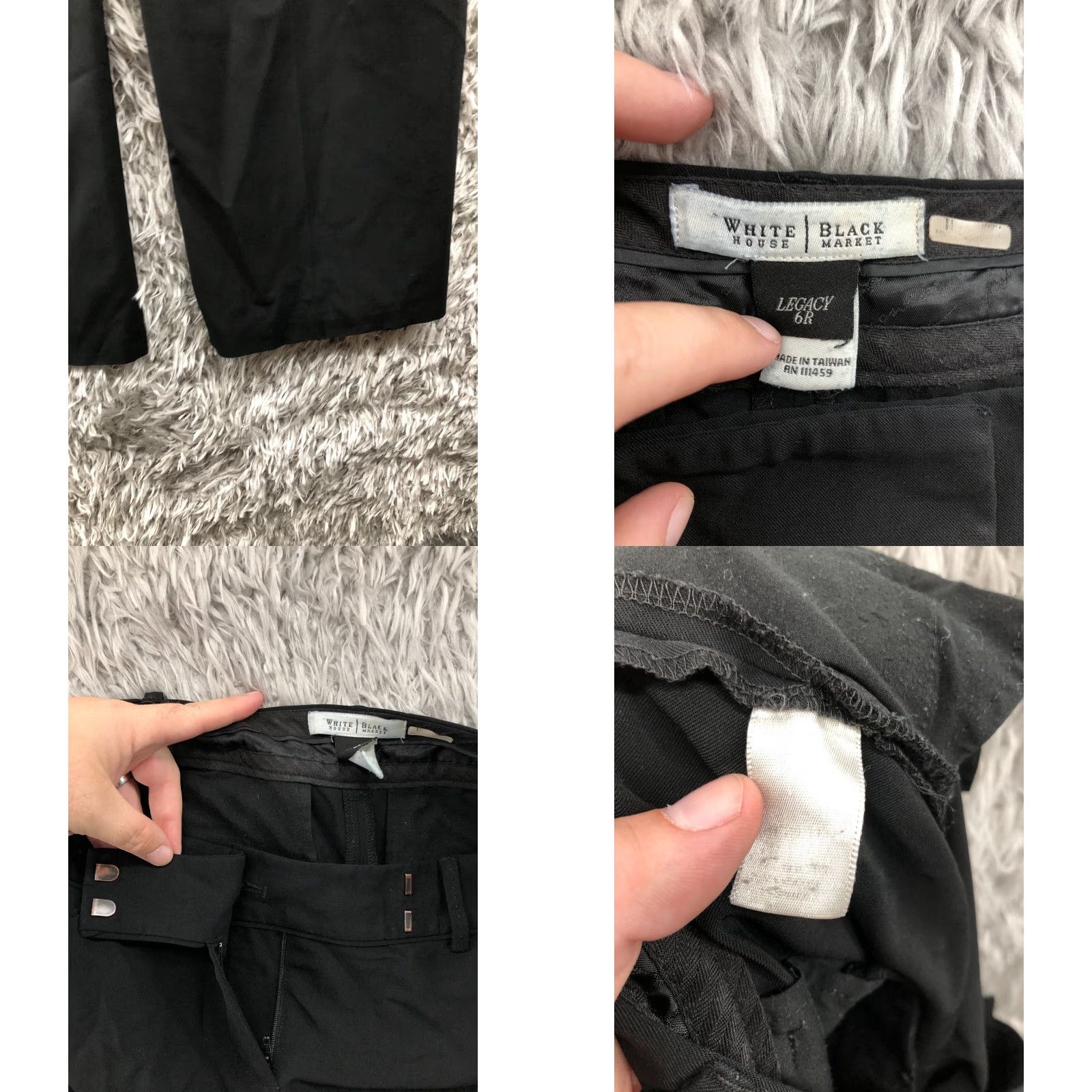 White House Black Market White House Black Market Black Pants Size 6 Womens Mid Rise Wide-Leg Slack Pants Size 28" / US 6 / IT 42 - 8 Thumbnail