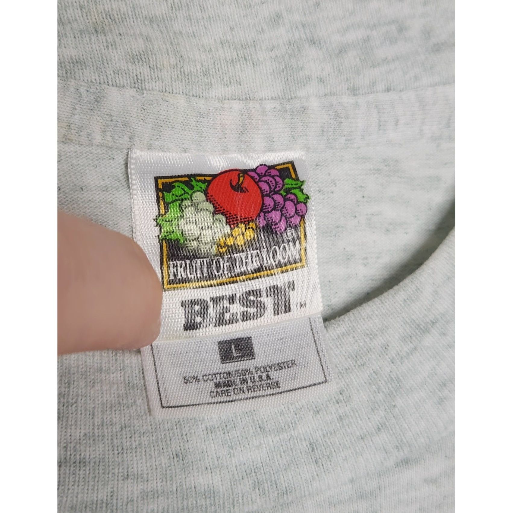 Fruit Of The Loom VINTAGE Allegheny Bureau Police Art Car Horse Gray Large Shirt Unisex Adults 90s Size US L / EU 52-54 / 3 - 5 Thumbnail