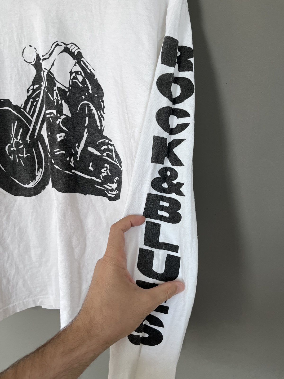 Vintage Vintage Rock&Blues Biker White Long Sleeve T-shirt Size US L / EU 52-54 / 3 - 11 Thumbnail