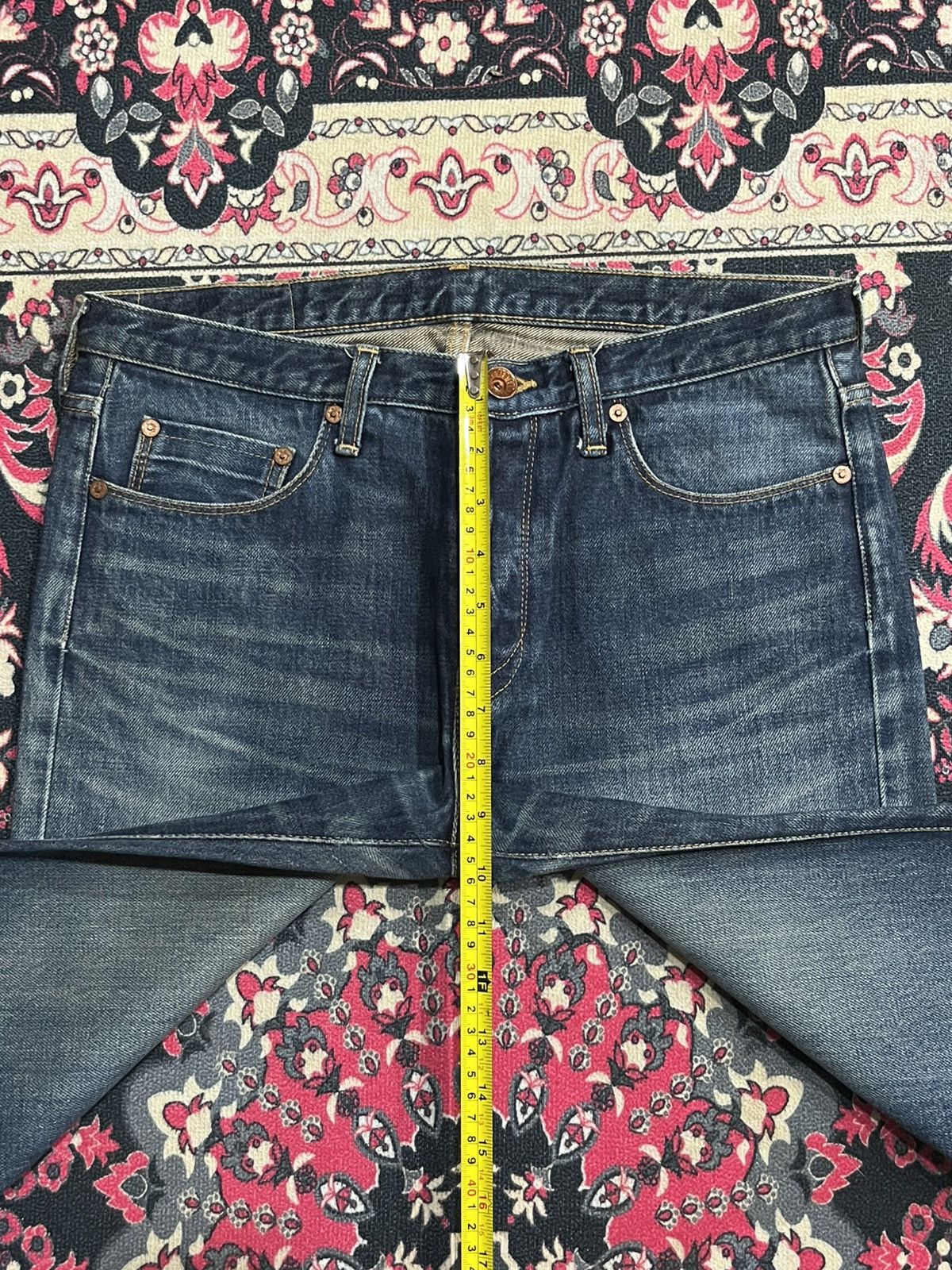 Paul Smith Red Ear Paul Smith Red Ear Distressed Selvedge Blue Washed Jeans Size US 30 / EU 46 - 15 Thumbnail
