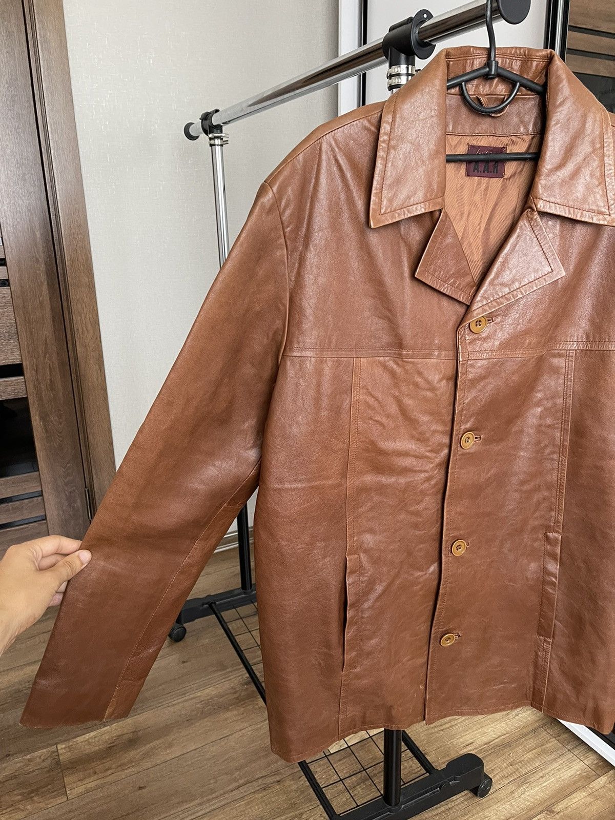 Yohji Yamamoto A.A.R Yohji Yamamoto Vintage Leather Coat Jacket 90s Size US L / EU 52-54 / 3 - 6 Thumbnail
