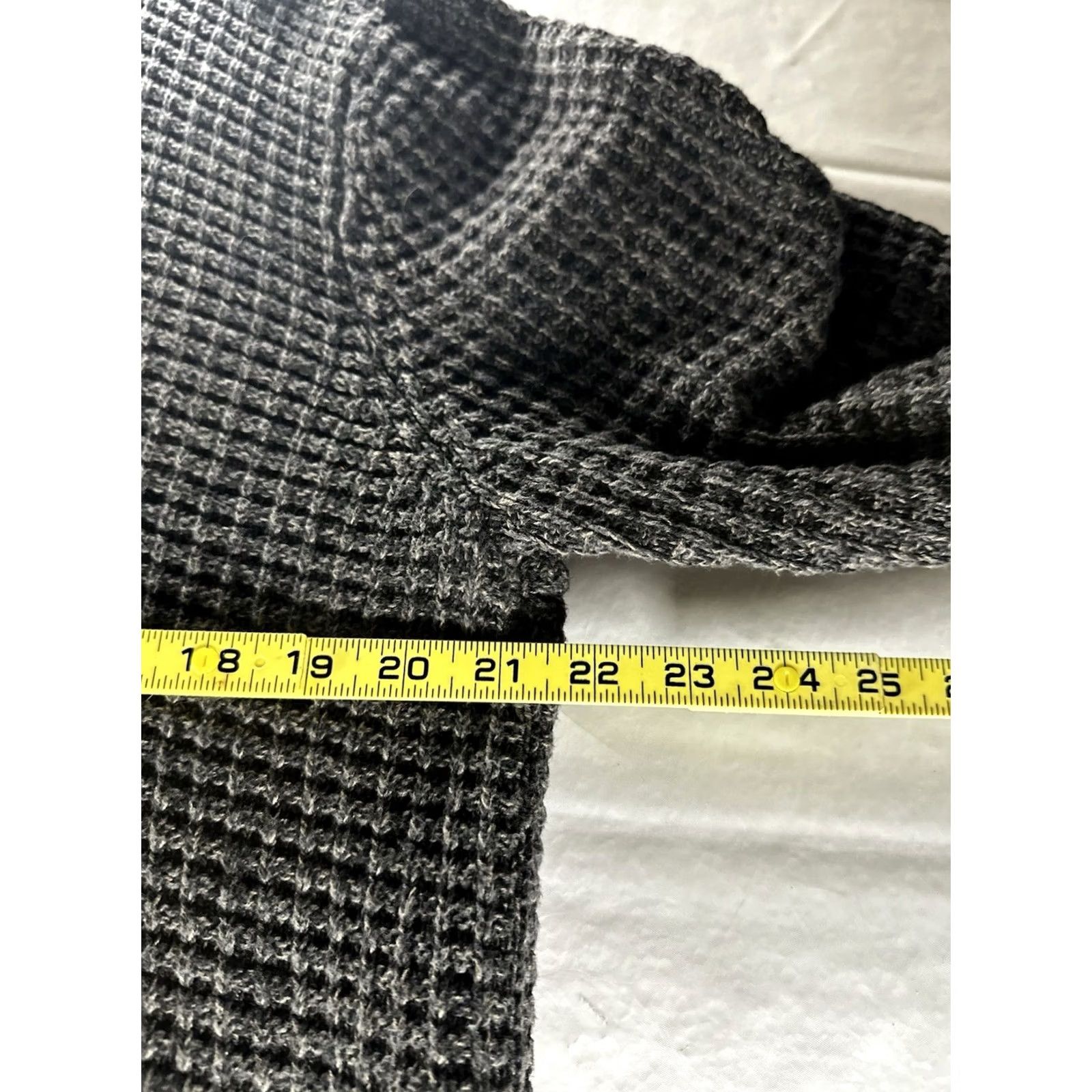 Vintage Tassa Elba S.p.A. Mens Large Charcoal Grey 100% Cotton Waffle-Knit Crewneck Sweater Knit Pullover Size US L / EU 52-54 / 3 - 6 Thumbnail