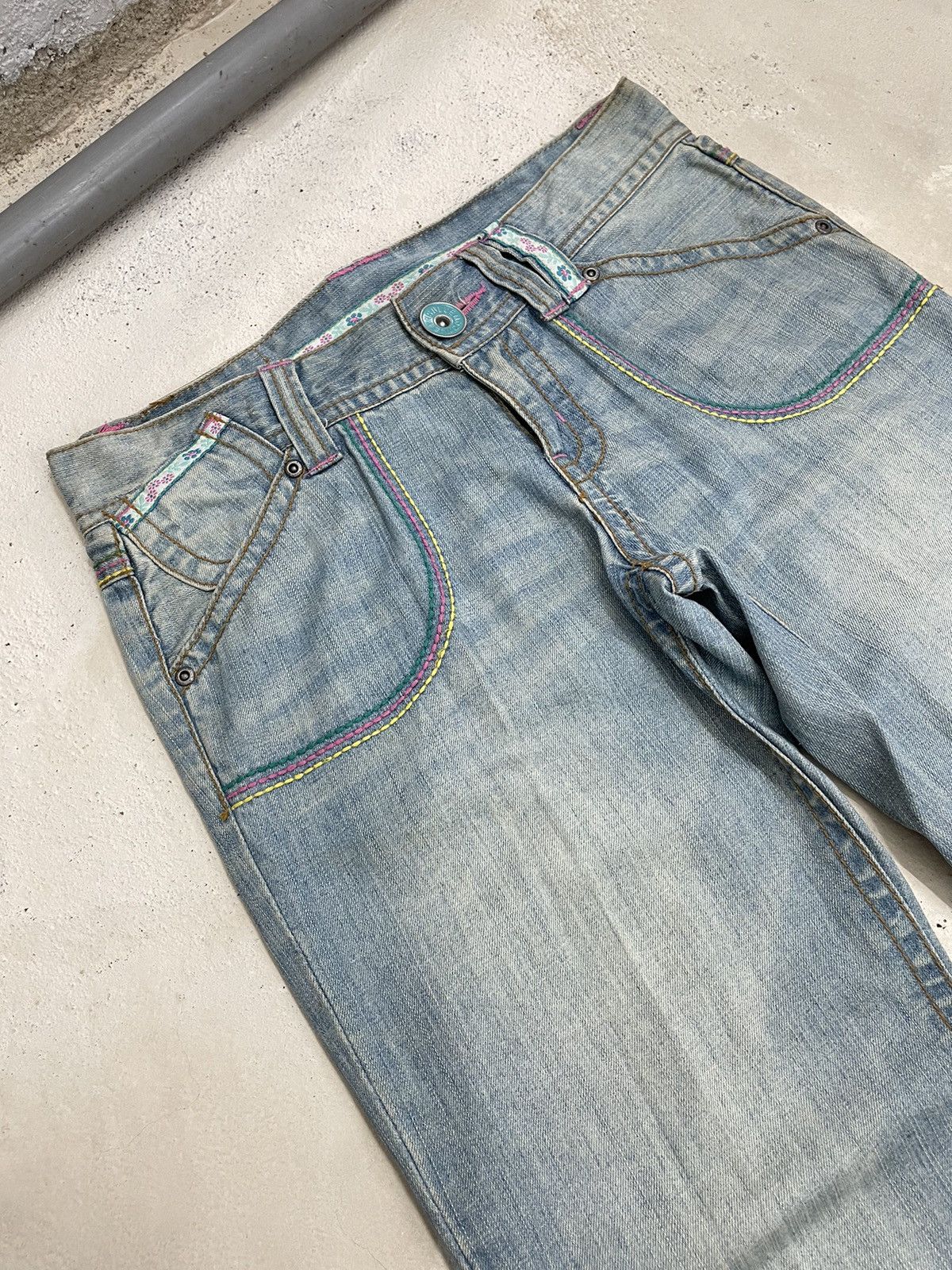 Hysteric Glamour Vintage Blue Moon Blue Girl Embroidery Clone Devgru Style Size 26" / US 2 / IT 38 - 7 Thumbnail