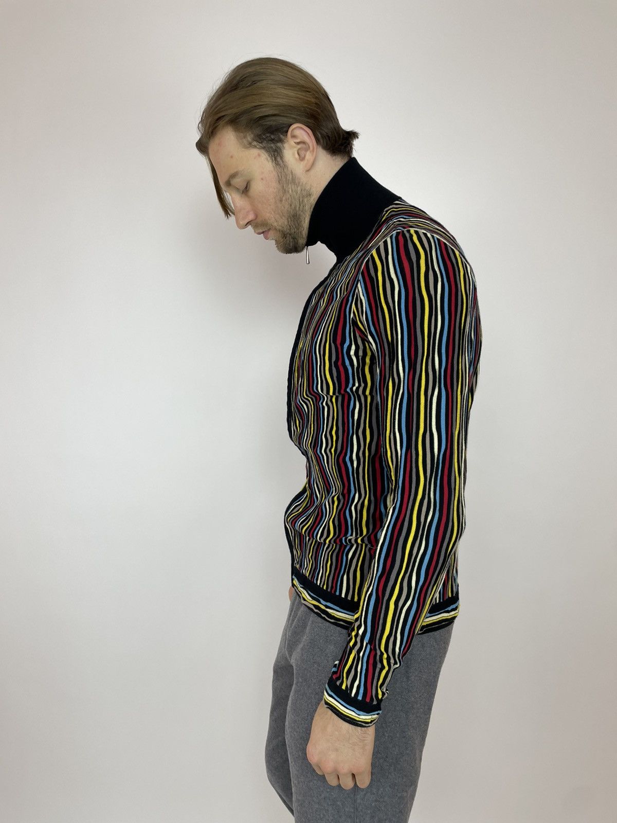 Carlo Colucci × Japanese Brand × Vintage CARLO COLUCCI Striped Multicolour Cardigan sweater coogi Size US M / EU 48-50 / 2 - 7 Thumbnail