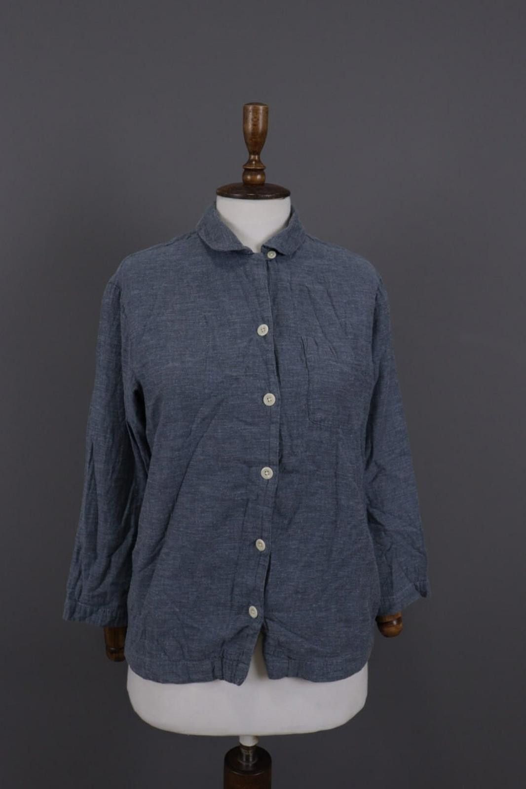 Designer Toast Blue Long Sleeve Button Down Blouse Shirt Size XS Size XS / US 0-2 / IT 36-38 - 1 Thumbnail
