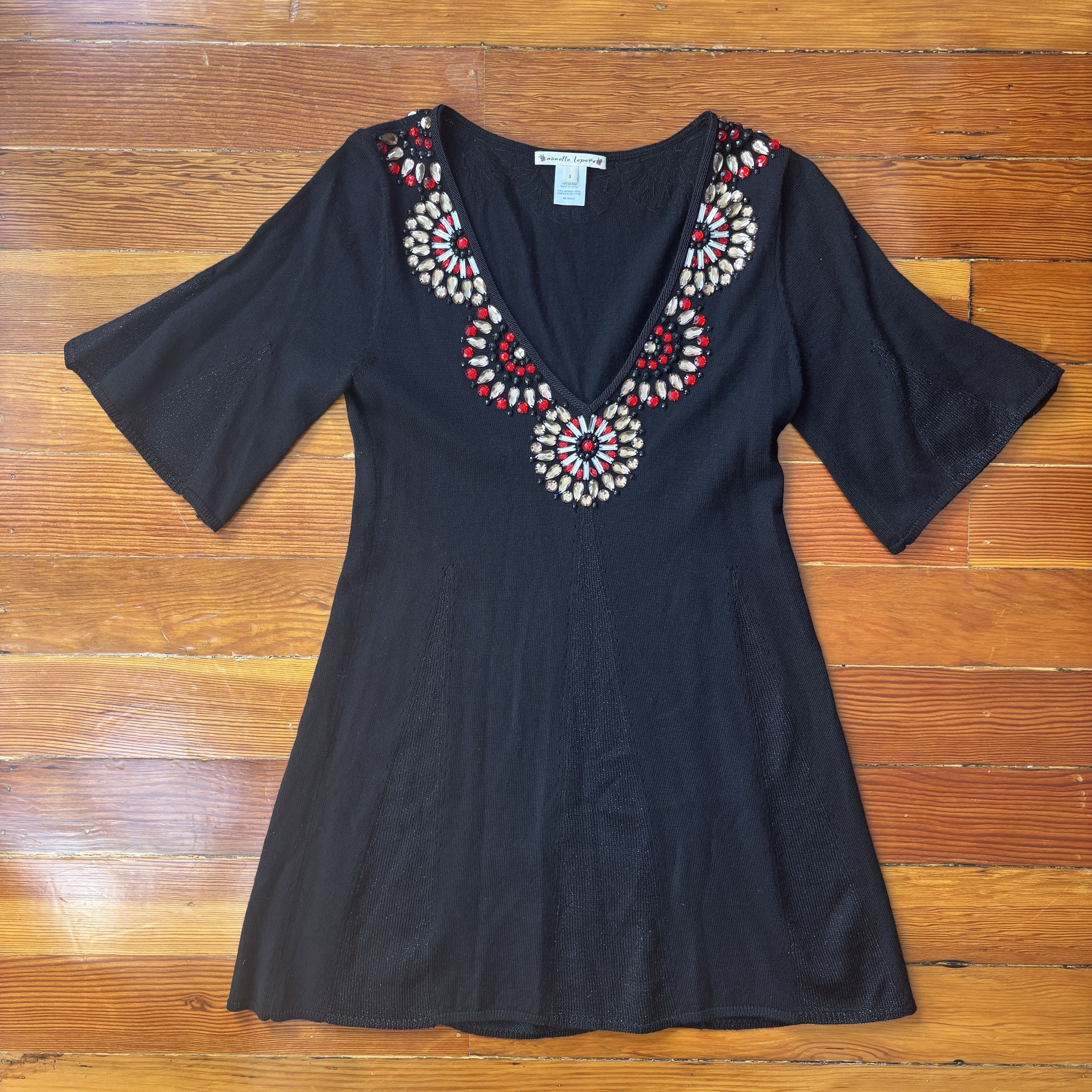 Nanette Lepore Vintage Boho Mini 100% Merino Dress/Tunic Size S / US 4 / IT 40 - 1 Thumbnail