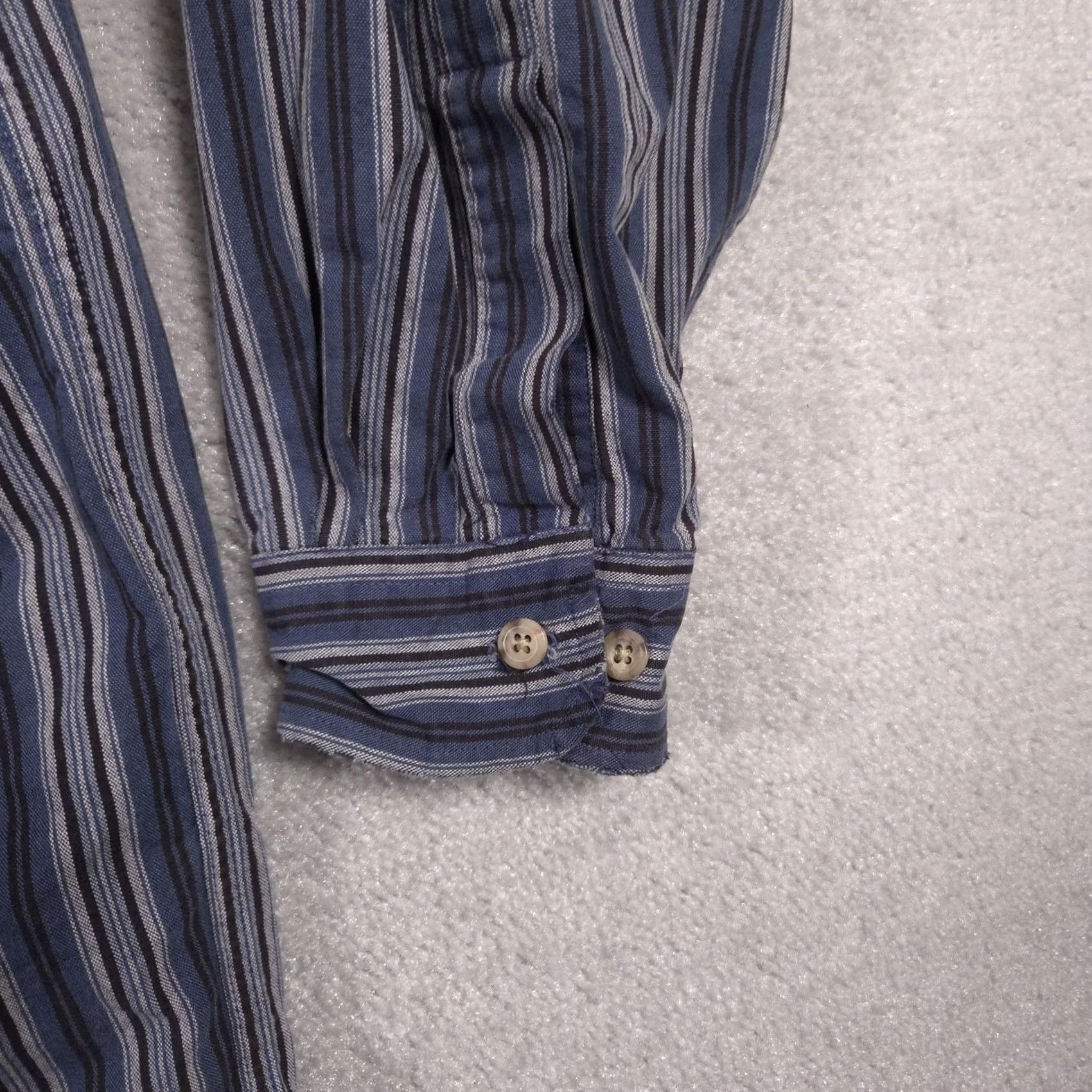 Carhartt VINTAGE Carhartt Shirt Mens XL Blue Stripe Button Front Long Sleeve Casual Workwear Size US XL / EU 56 / 4 - 4 Thumbnail
