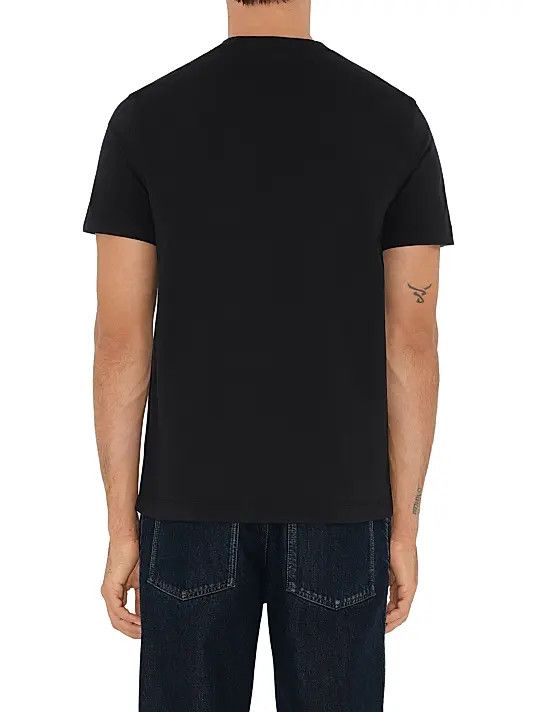 Amiri os11x1225 Check Label Cotton Crewneck T-Shirt in Black Size US M / EU 48-50 / 2 - 5 Thumbnail