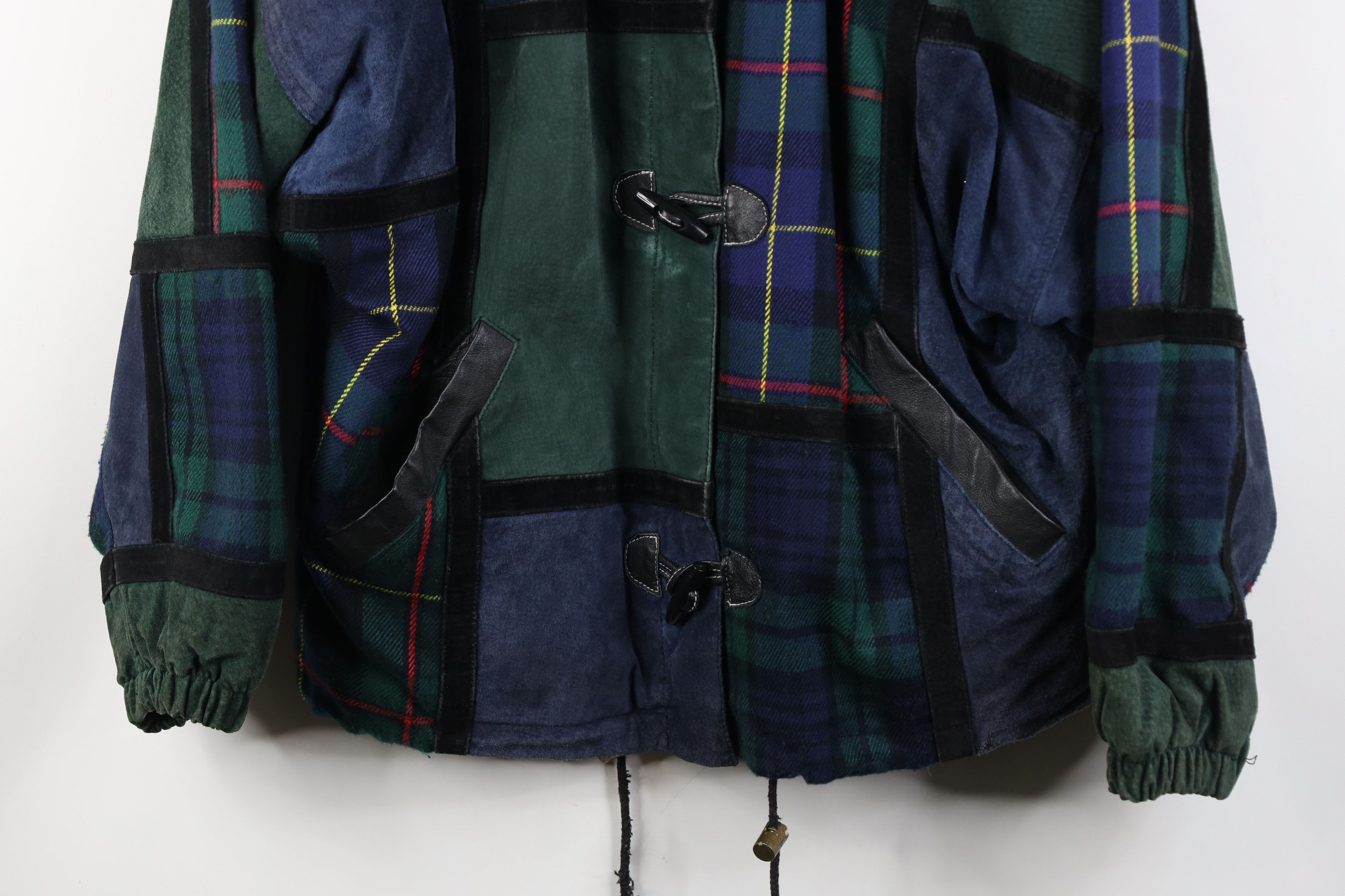 Vintage Vintage 90s Streetwear Wool Patchwork Toggle Button Jacket Size M / US 6-8 / IT 42-44 - 3 Thumbnail