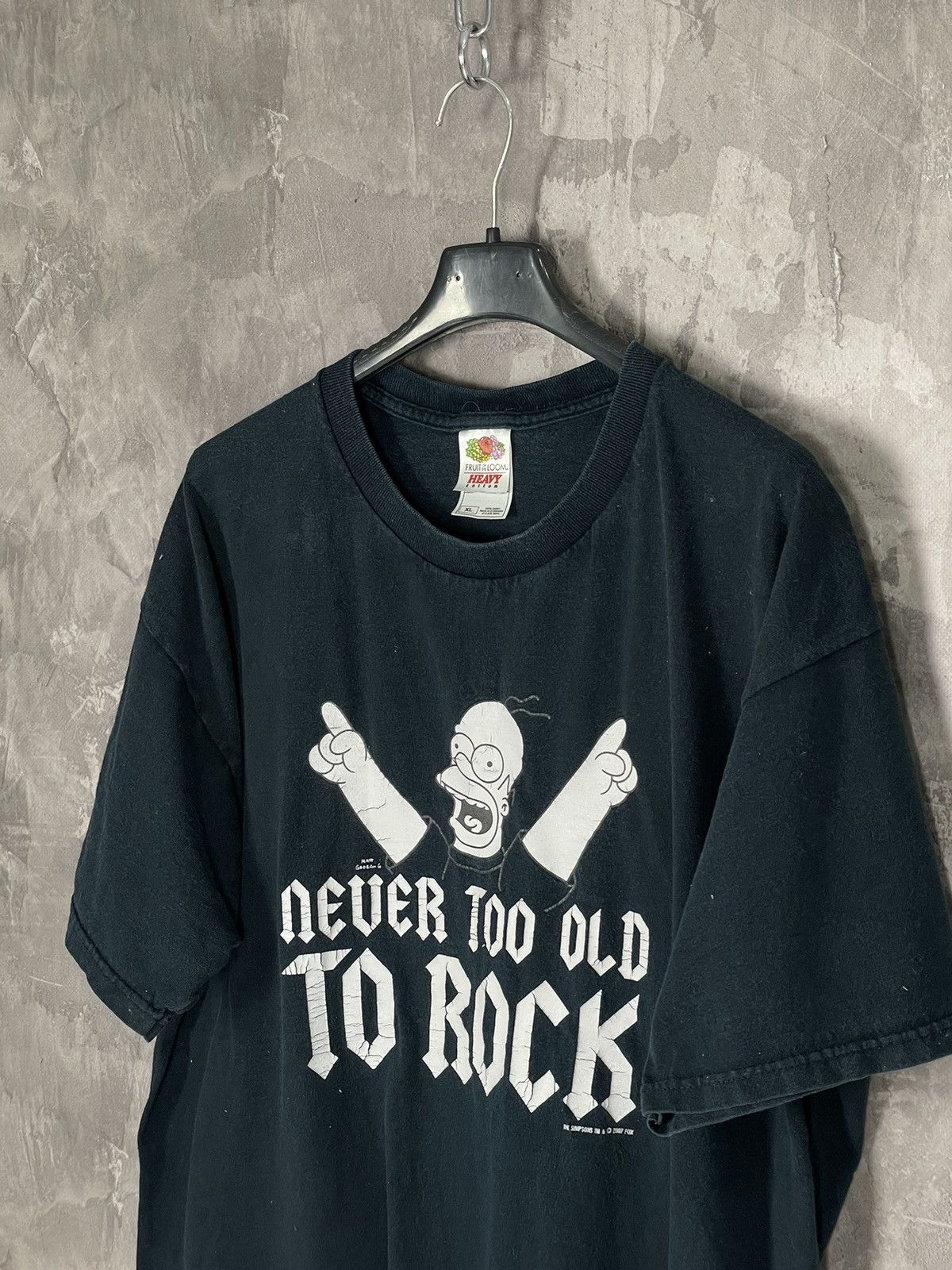 The Simpsons × Vintage Vintage Homer Simpson Never Too Old To Rock faded t shirt Size US XL / EU 56 / 4 - 6 Thumbnail